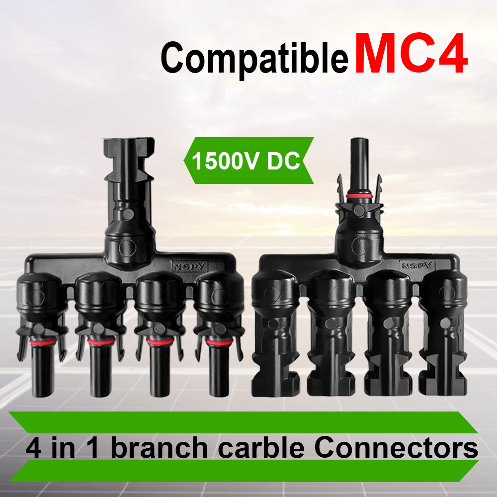 NSPV DC1500V Solar Cable Branch Connector 4-in-1 2