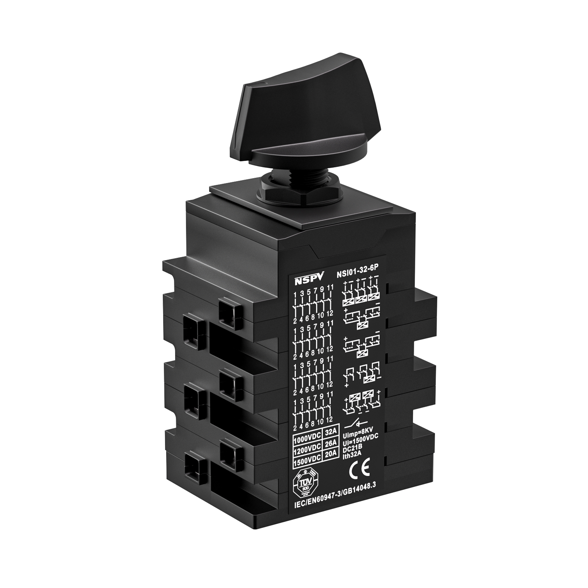 NSPV Solar DC Isolator Switch 6P 1