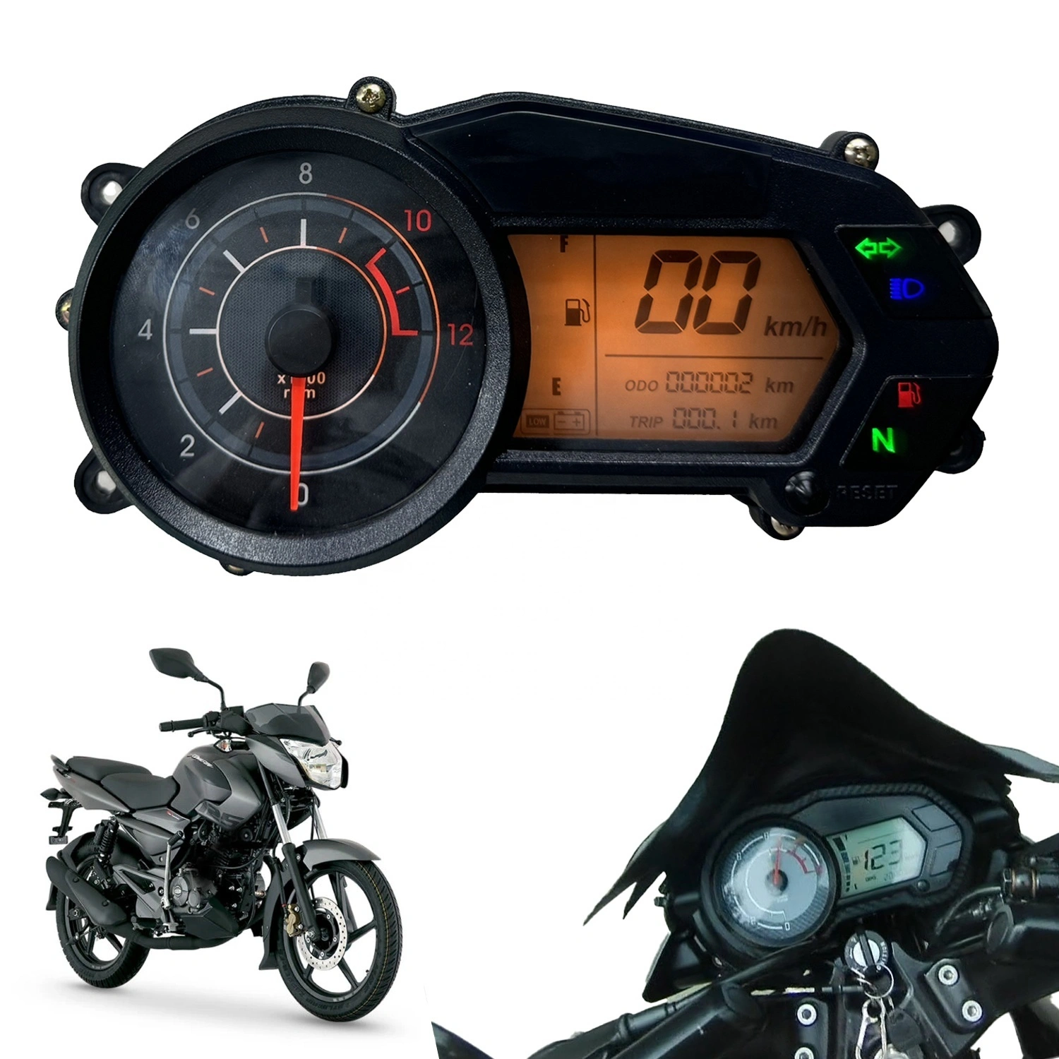 Painel LCD Digital Plug and Play com Medidor de Velocidade, Odômetro e Tacômetro para Kawasaki Rouser NS125Fi e Pulsar 135 1