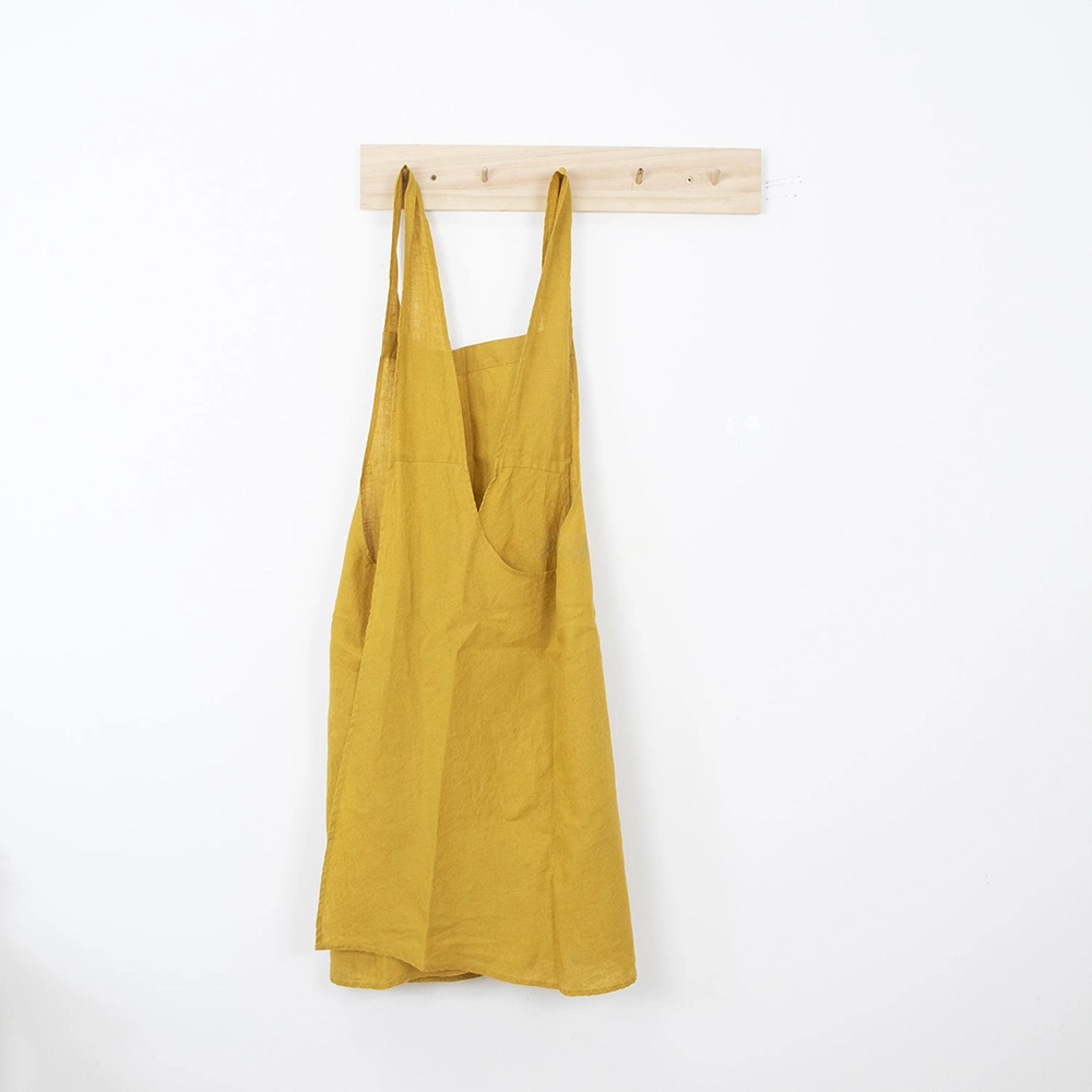 Japanese Style Kitchen Cooking Washed 100% Pure Linen Vest Apron 1