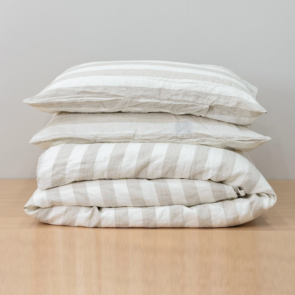 100% Natural Linen Fabric Home Hotel Bedding Comforter Pillowcase Duvet Cover Set 1