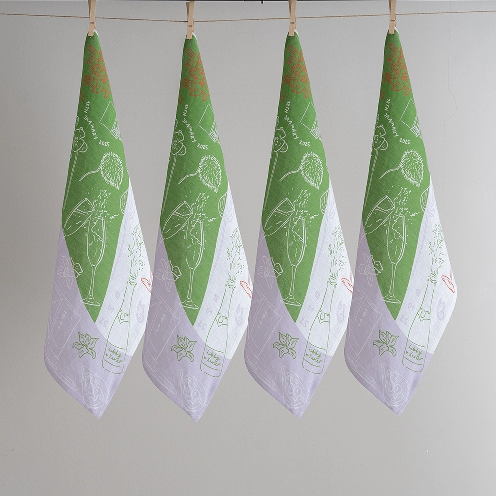 Digital Sublimation Printed Logo Flour Sack Linen Cotton Woven Table Napkin for Party 1