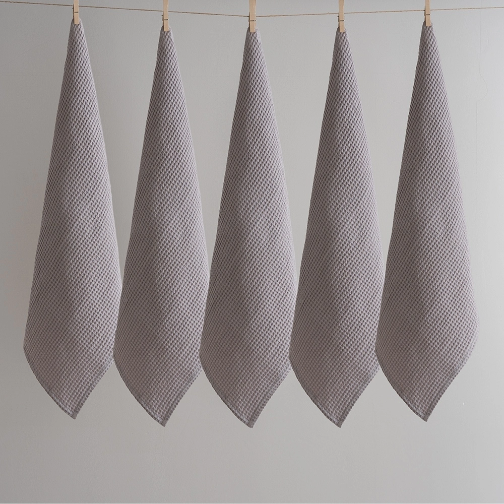 Custom Waffle Sustainable Restaurants Cotton Linen Blend Reusable Kitchen Tea Towel 1