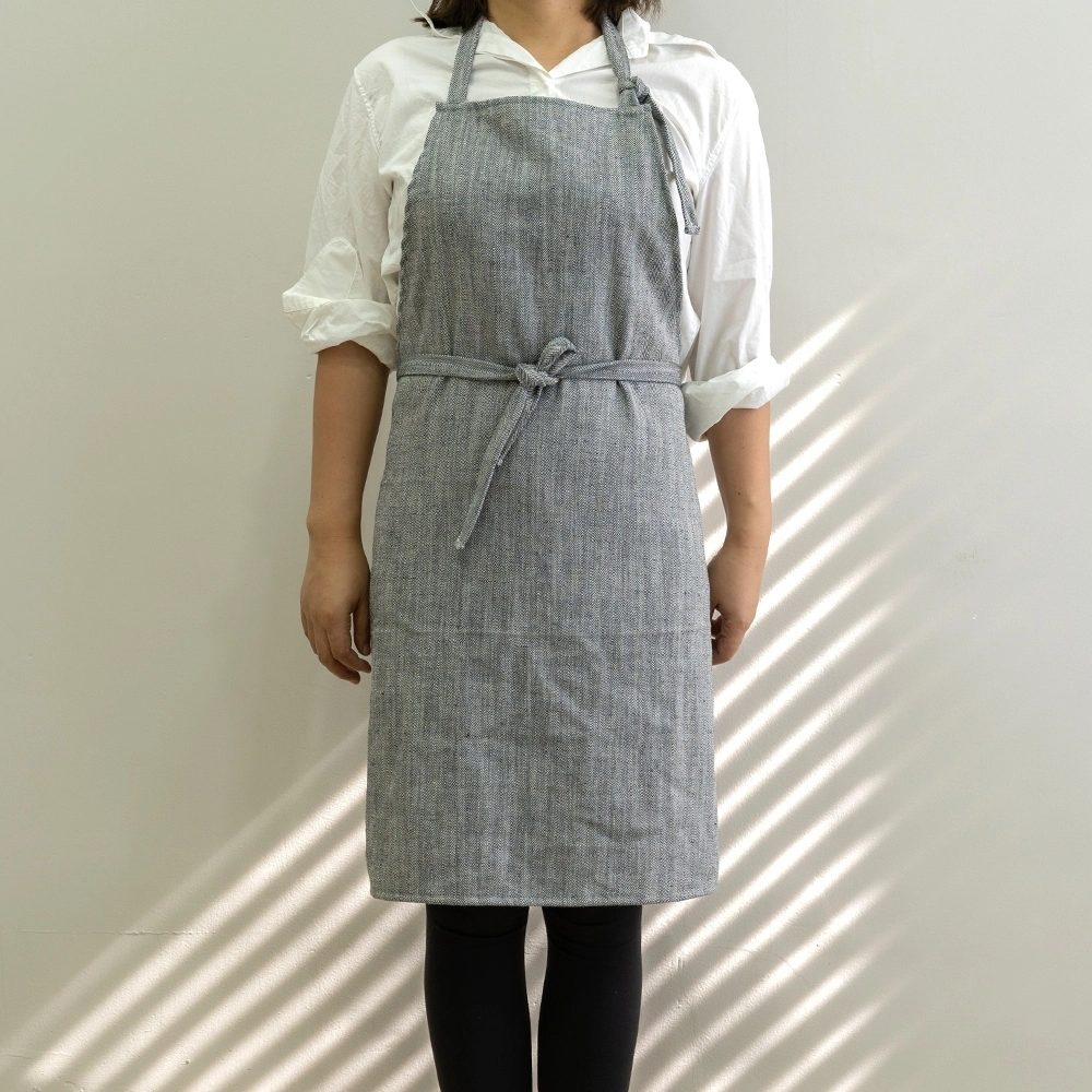 Succinct Herringbone Kitchen Nail Salon Beauty Gardening BBQ Barista Barber Linen Cotton Apron 1