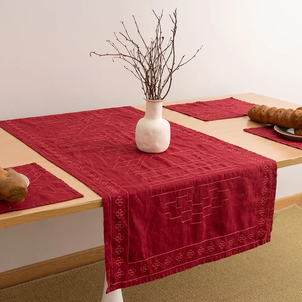 Eco-Friendly Washable Durable 100% Natural Linen Table Runner for Wedding Party 1