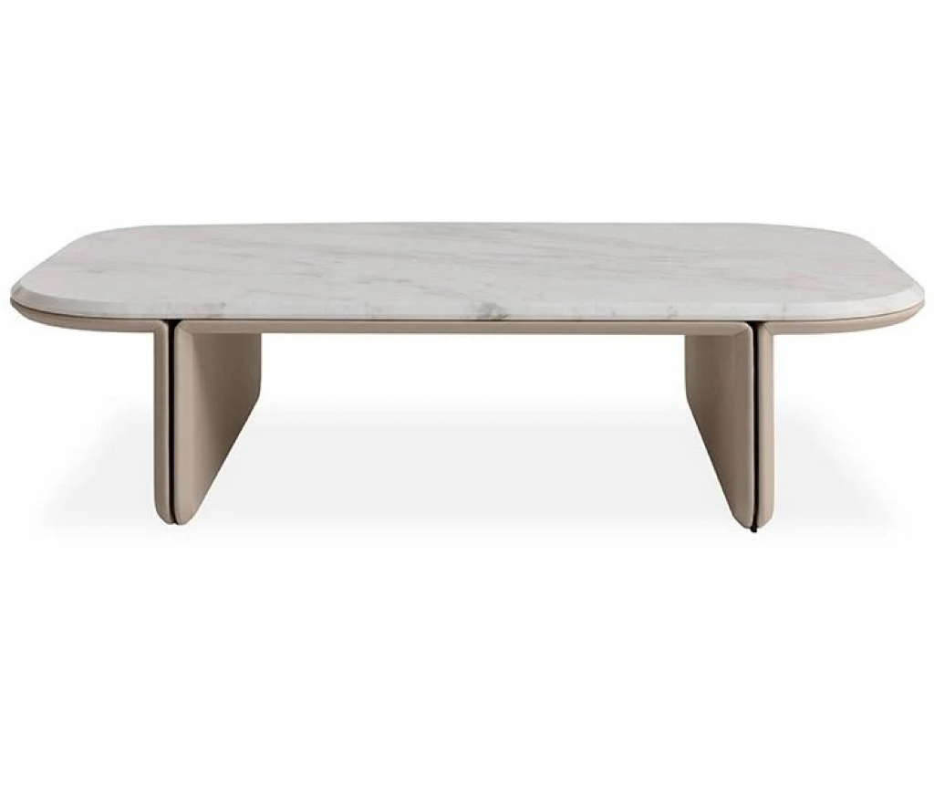 Hotel Guest Room Coffee Table - Marble Top with Beige Base | Luxury Modern Hotel Living Room Furniture C-1002 1