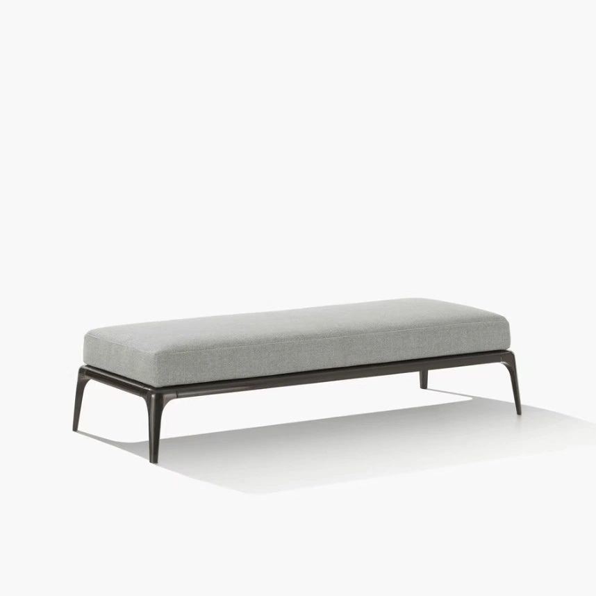 Hotel Bed Bench - Fabric Upholstered with Dark Wood Frame | Luxury Modern Hotel Room Furniture F-1001 1