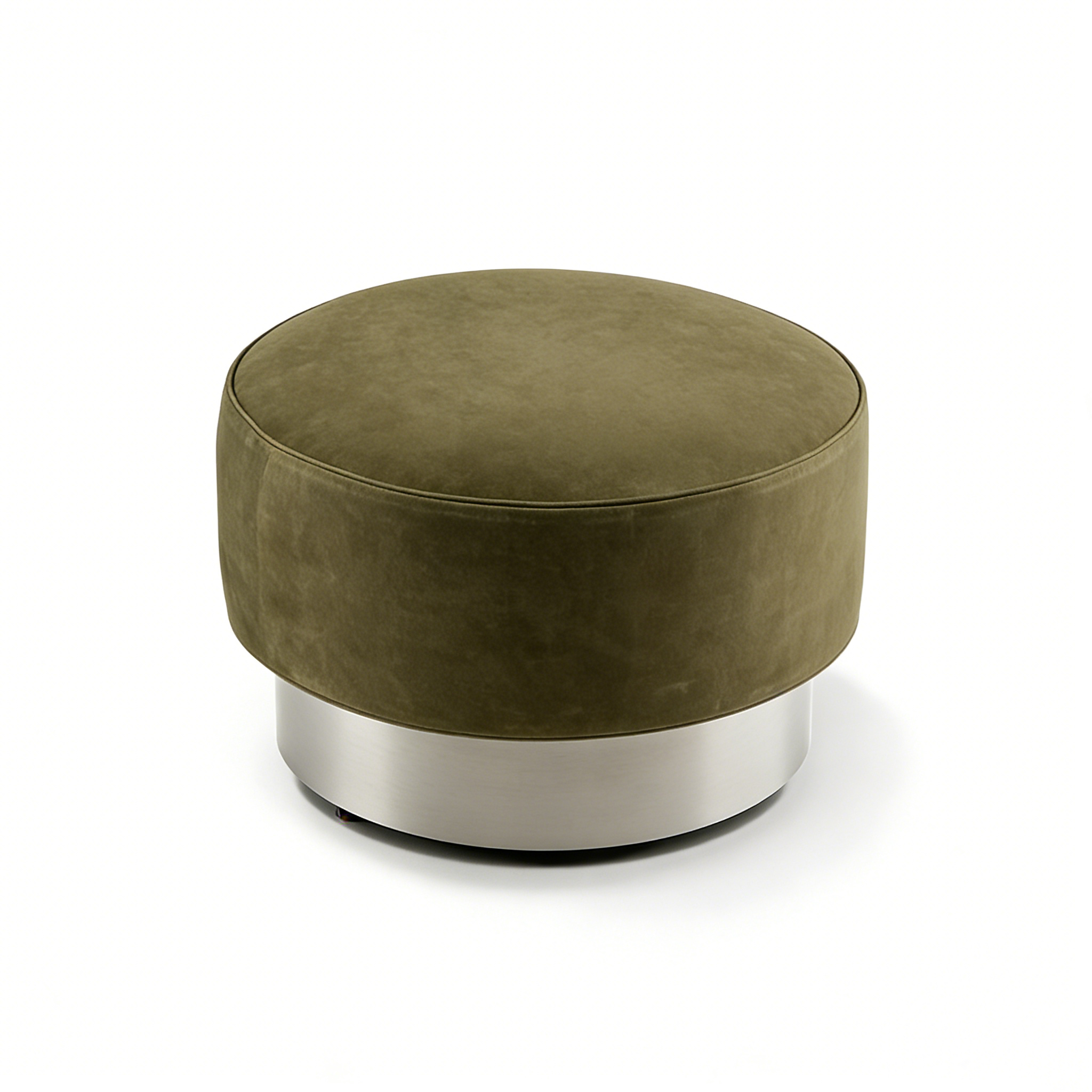 Hotel Ottoman - Olive Velvet Upholstered with Brass Base | Luxury Modern Hotel Room Furniture O-1002 1