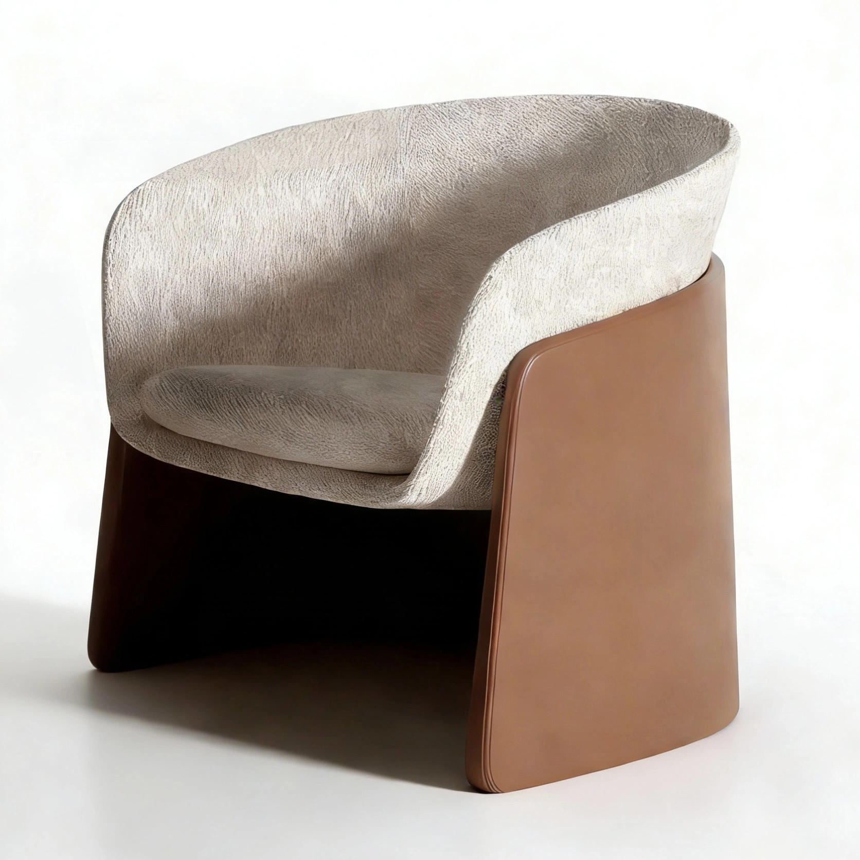 Hotel Accent Chair - Textured Fabric & Leather Base | Luxury Modern Hotel Lounge Furniture L-1005 1