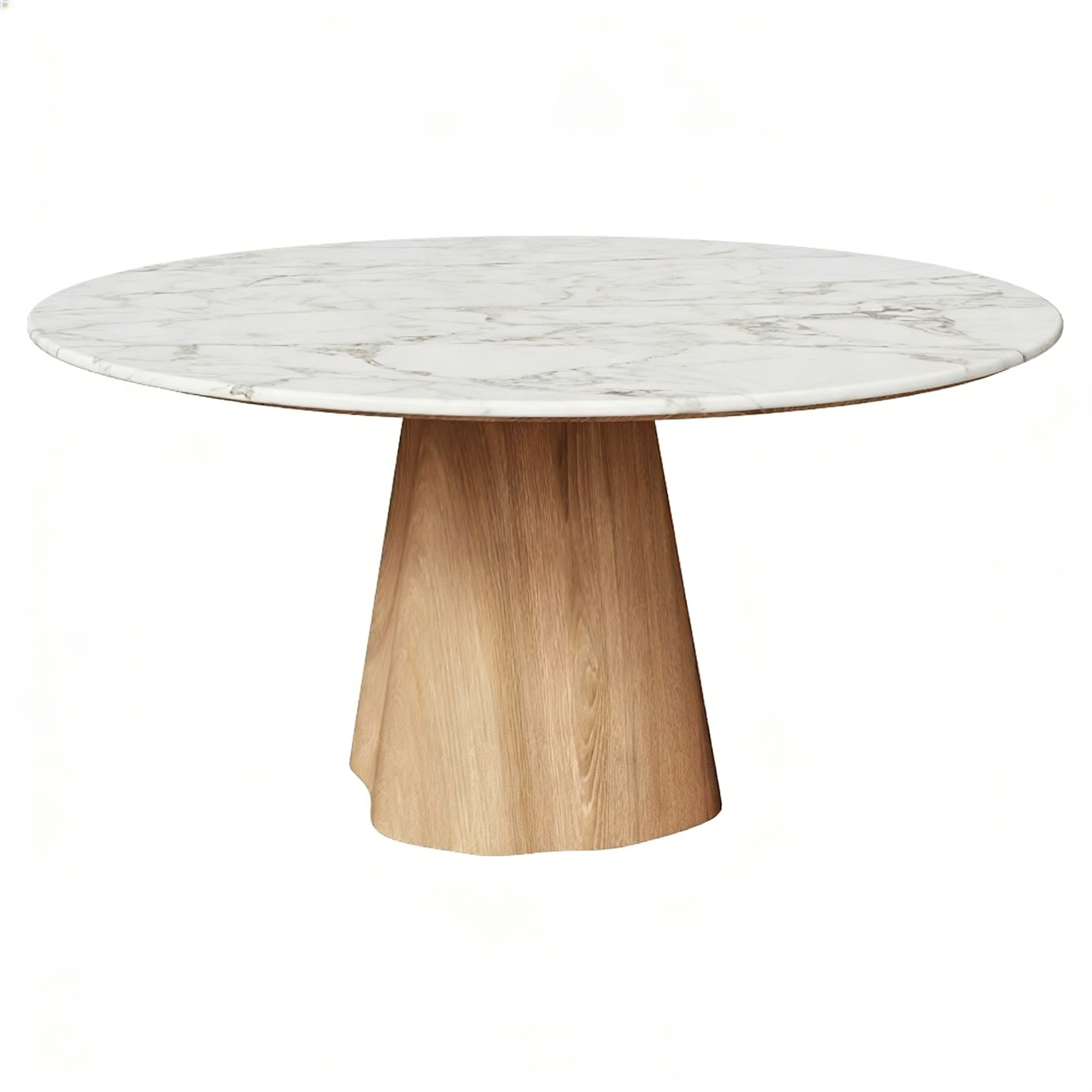Hotel Round Dining Table - Marble Top with Oak Pedestal Base | Luxury Modern Hotel Dining Furniture T-1004 1
