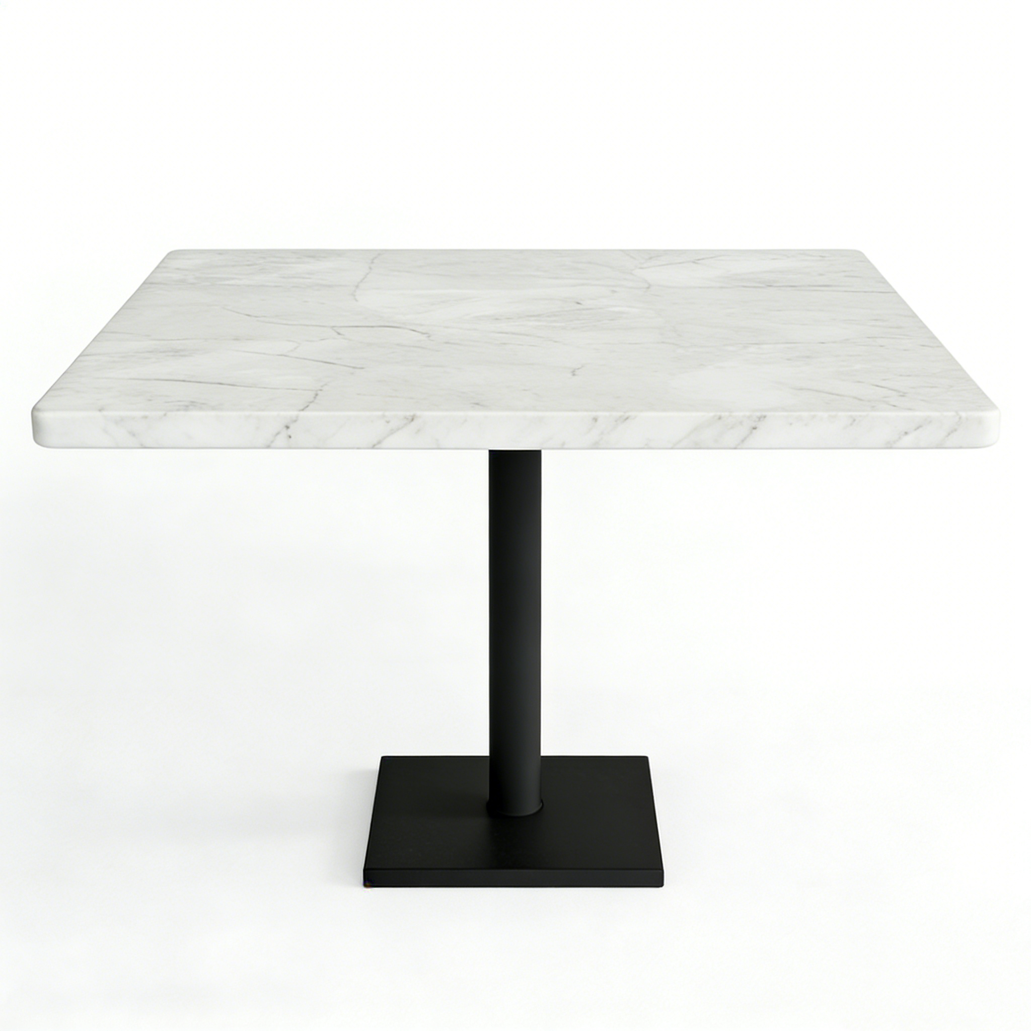 Hotel Square Dining Table - Marble Top with Black Metal Pedestal | Luxury Modern Hotel Dining Furniture T-1005 1