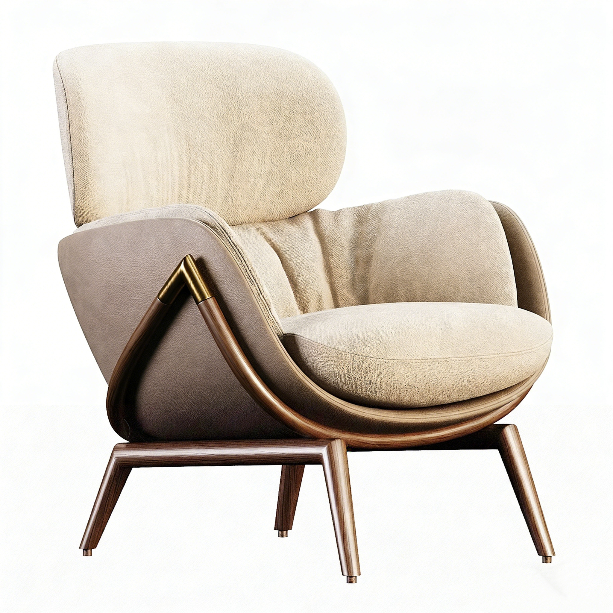 Hotel Accent Chair - Two-Tone Upholstered Wood Frame | Luxury Modern Hotel Lounge Furniture L-1007 1