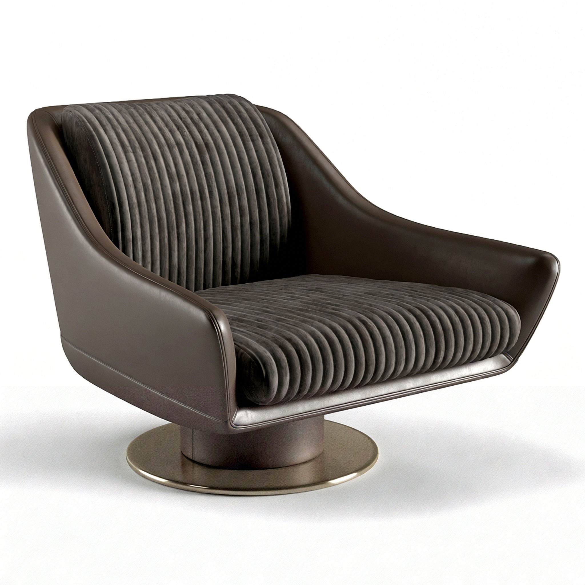 Hotel Swivel Accent Chair - Ribbed Upholstered | Luxury Modern Hotel Lounge Furniture L-1009 1