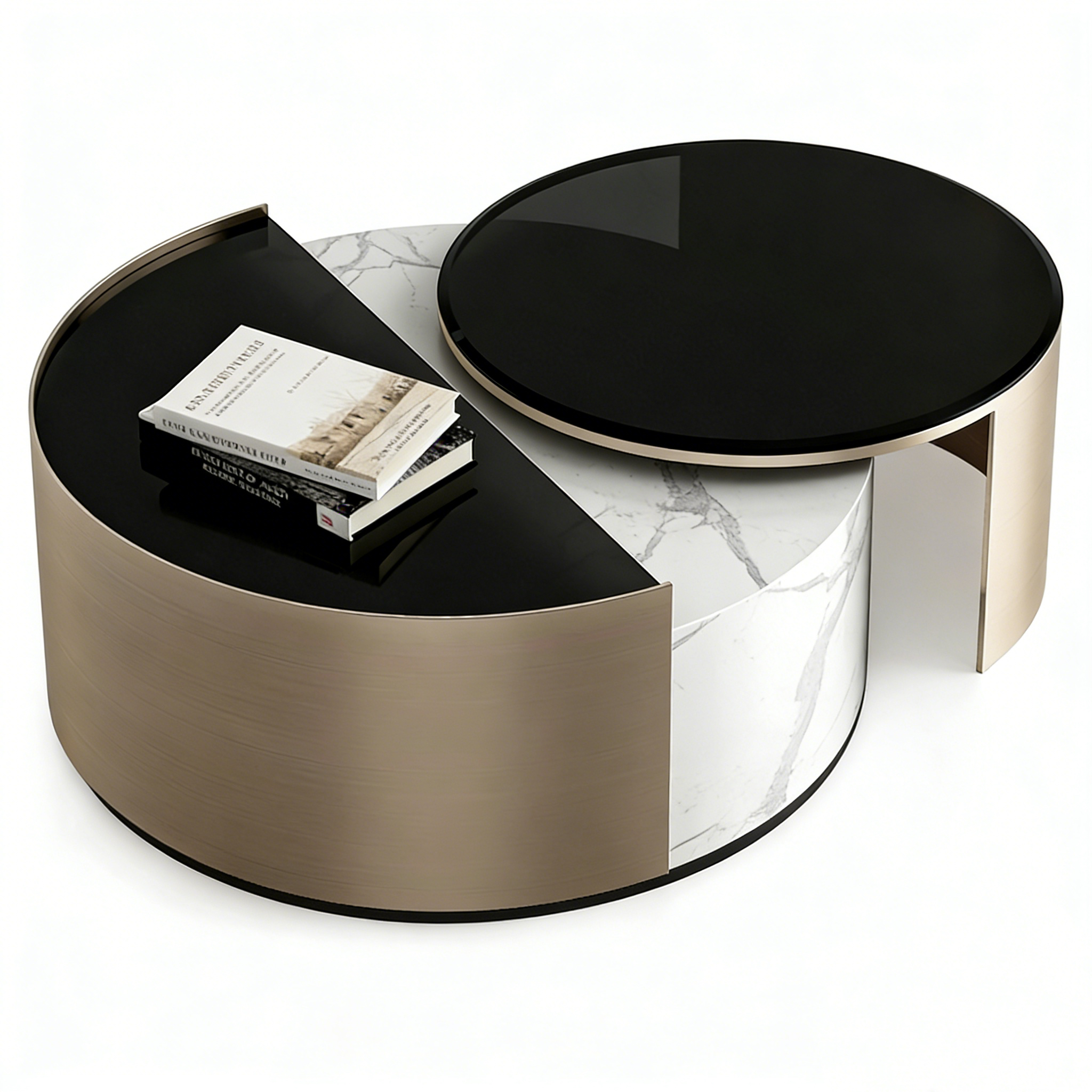Hotel Coffee Table - Marble & Black Top | Luxury Modern Hotel Lounge Furniture C-1007 1