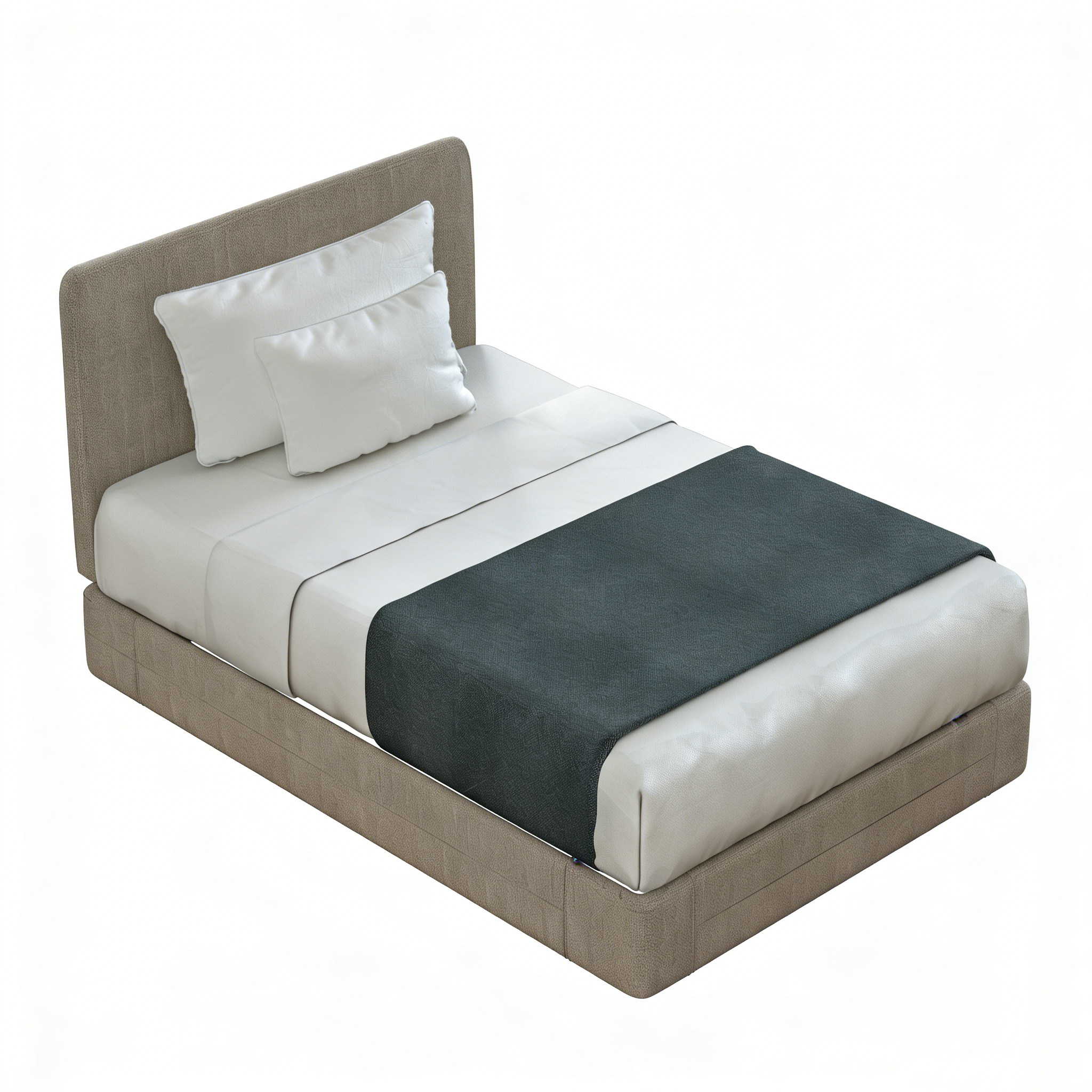 Hotel Single Bed - Upholstered Headboard & Frame | Luxury Modern Hotel Guest Room Furniture B-1010 1