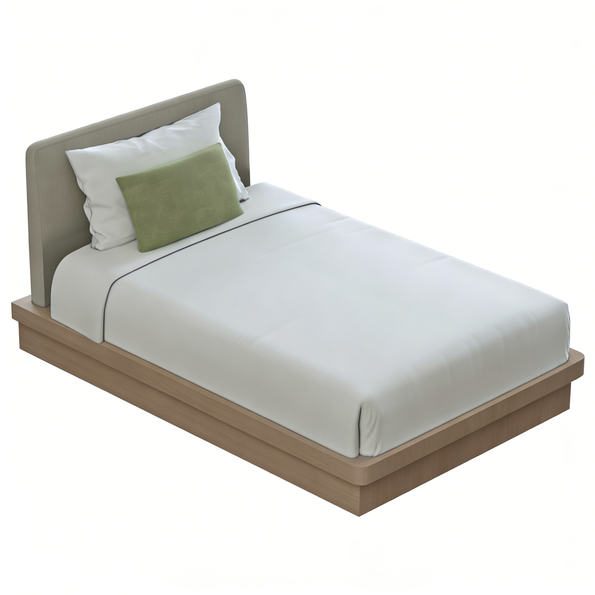 Hotel Single Bed - Upholstered Headboard & Wood Base | Luxury Modern Hotel Guest Room Furniture B-1011 1