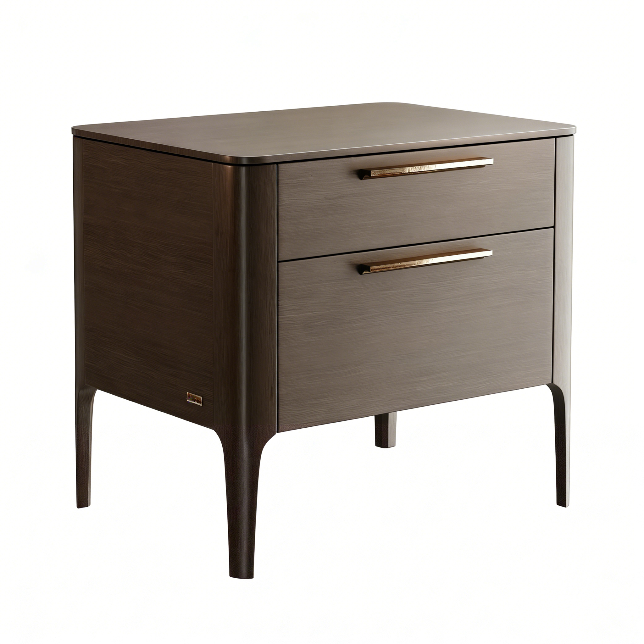 Hotel Nightstand - 2-Drawer Wood Frame with Metal Handles | Luxury Modern Hotel Bedroom Furniture A-1011 1