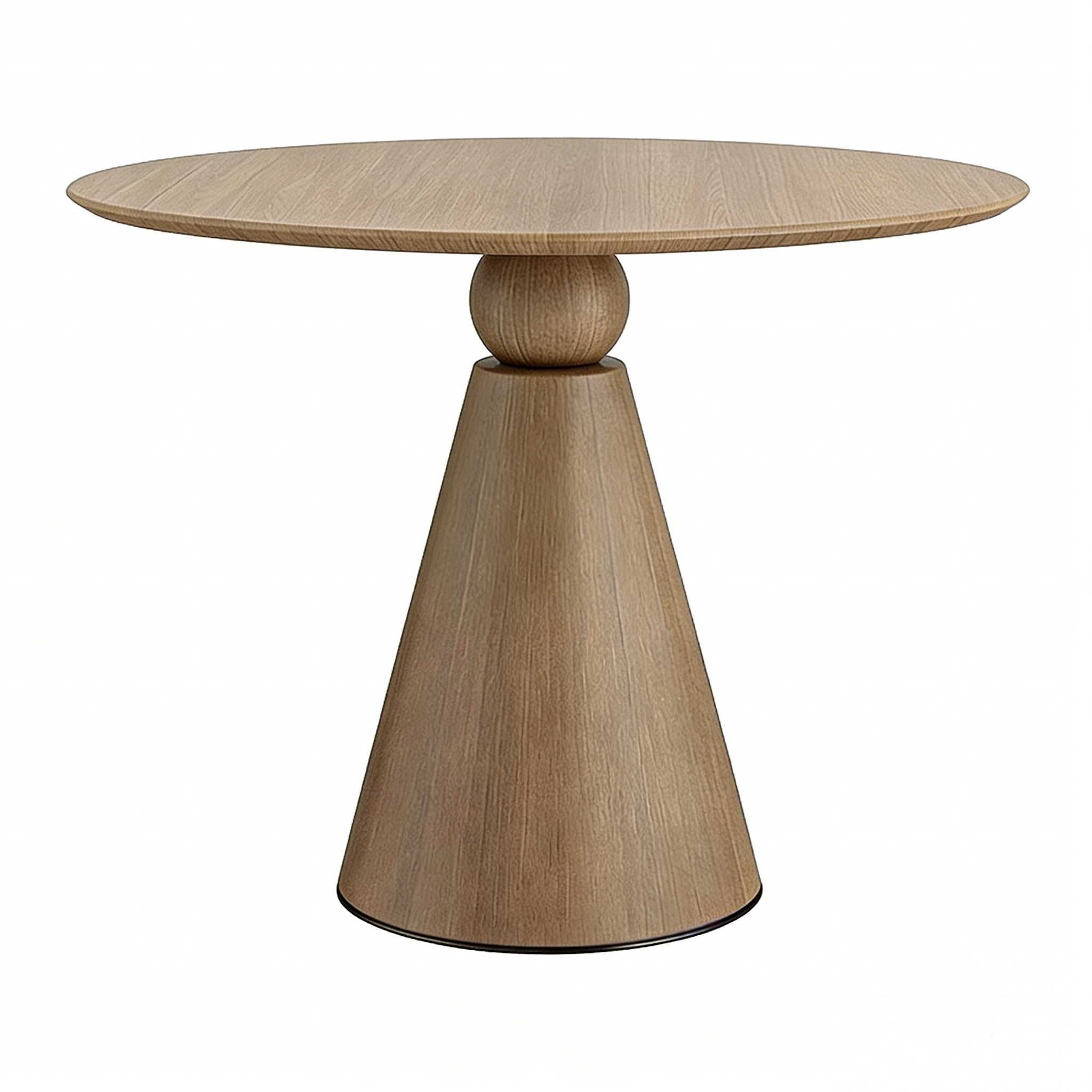 Hotel Round Side Table - Light Wood with Cone Base | Modern Hotel Lounge & Guest Room Furniture C-1011 1