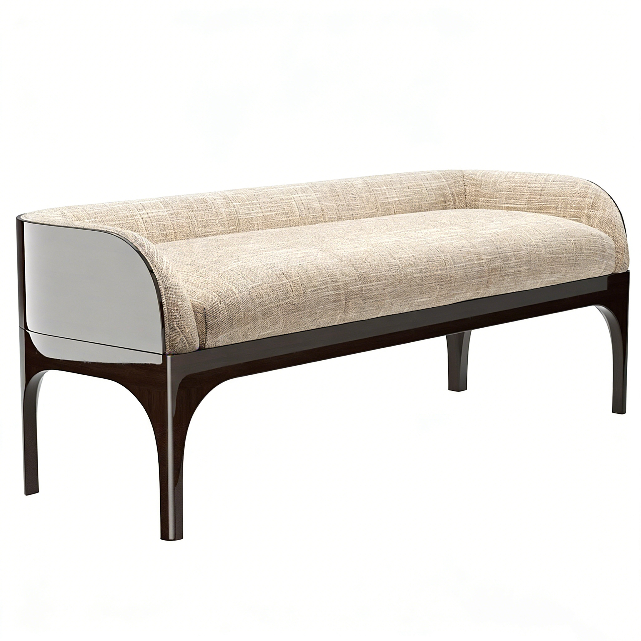 Hotel Bedroom Bench - Fabric Upholstery with Dark Wood Frame | Modern Hotel Guest Room Furniture F-1010 1