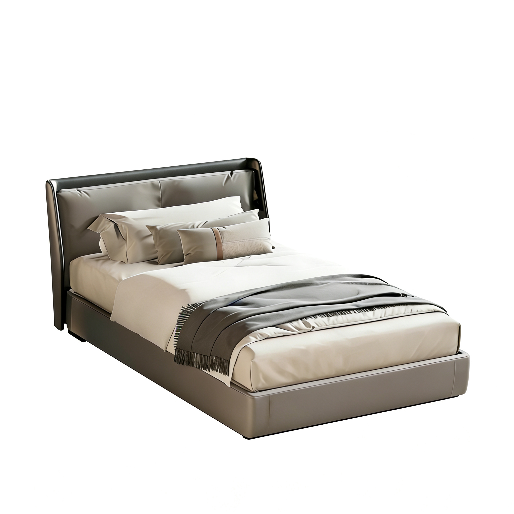 Hotel Guest Room Bed - Leather Upholstered Frame | Modern Hotel Bedroom Furniture B-1013 1