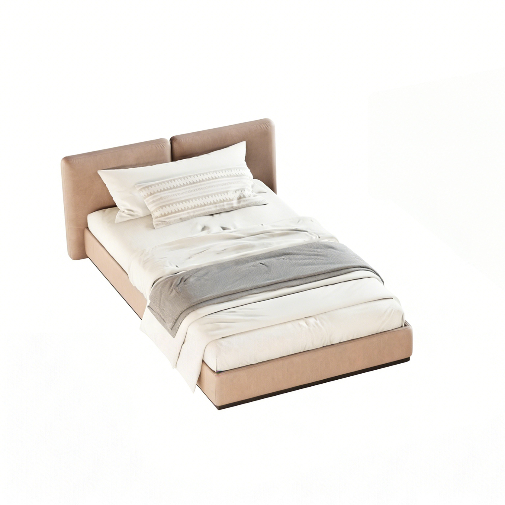 Hotel Guest Room Bed - Fabric Upholstered Frame | Modern Hotel Bedroom Furniture B-1014 1