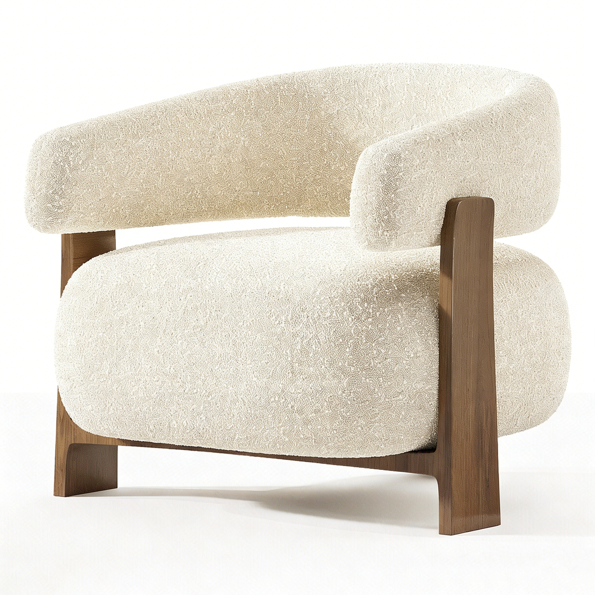 Hotel Accent Sofa Chair - Bouclé Fabric Upholstery with Wood Frame | Modern Hotel Seating Furniture S-1014 1