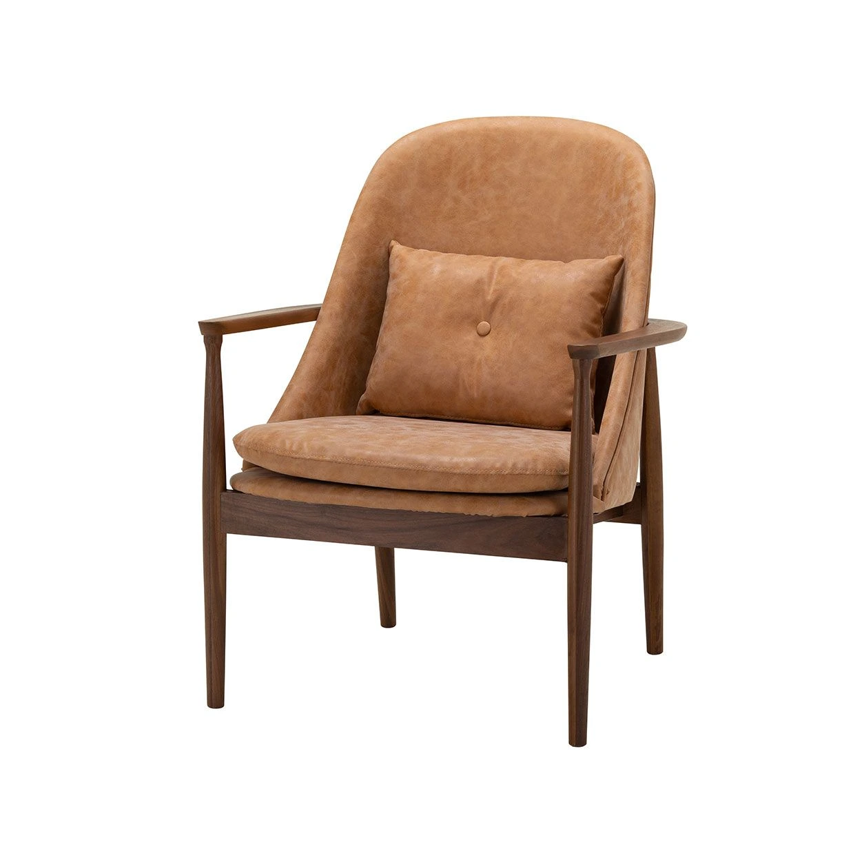 Hotel Lounge Chair - Leather Upholstery with Walnut Wood Frame | Modern Hotel Guest Room Furniture L-1013 1