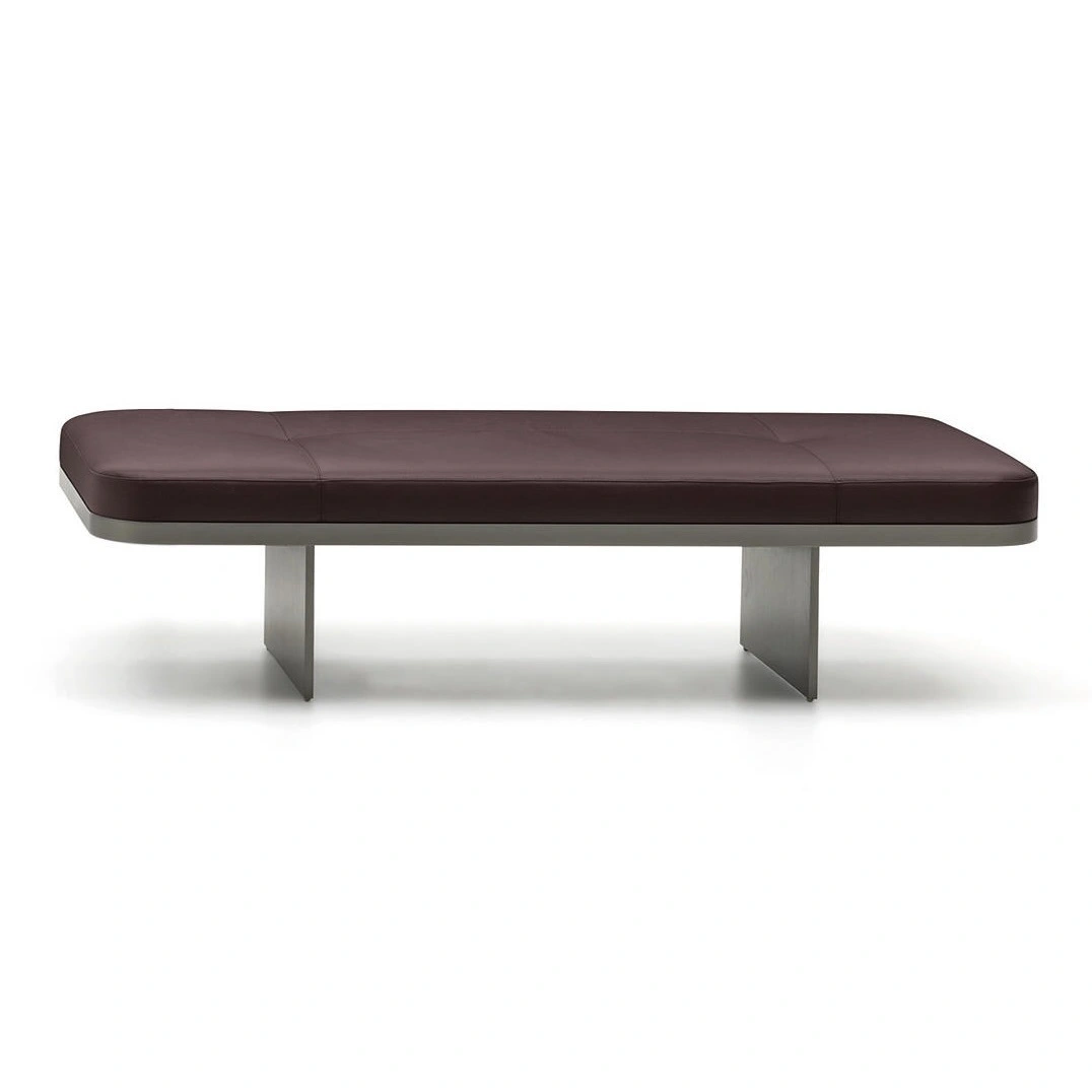 Hotel Bed-end Bench - Leather Upholstery with Metal Base | Modern Hotel Guest Room Furniture F-1015 1