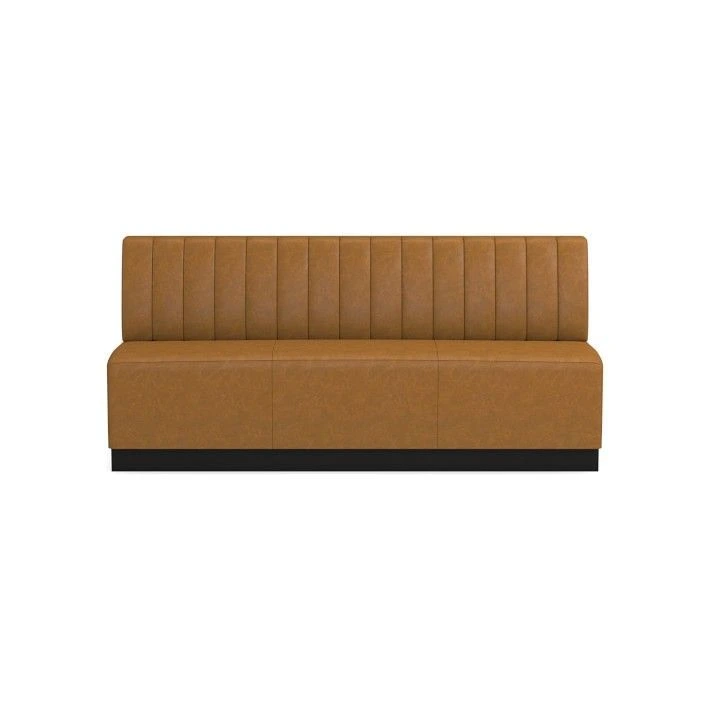 Hotel Booth Sofa - Leather Upholstery with Channel Tufting | Modern Hotel Restaurant Furniture O-1013 1