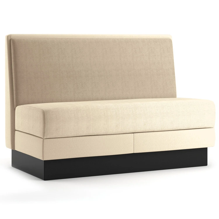 Hotel Booth Sofa - Fabric Upholstery with Black Base | Modern Hotel Restaurant Furniture F-1015 1