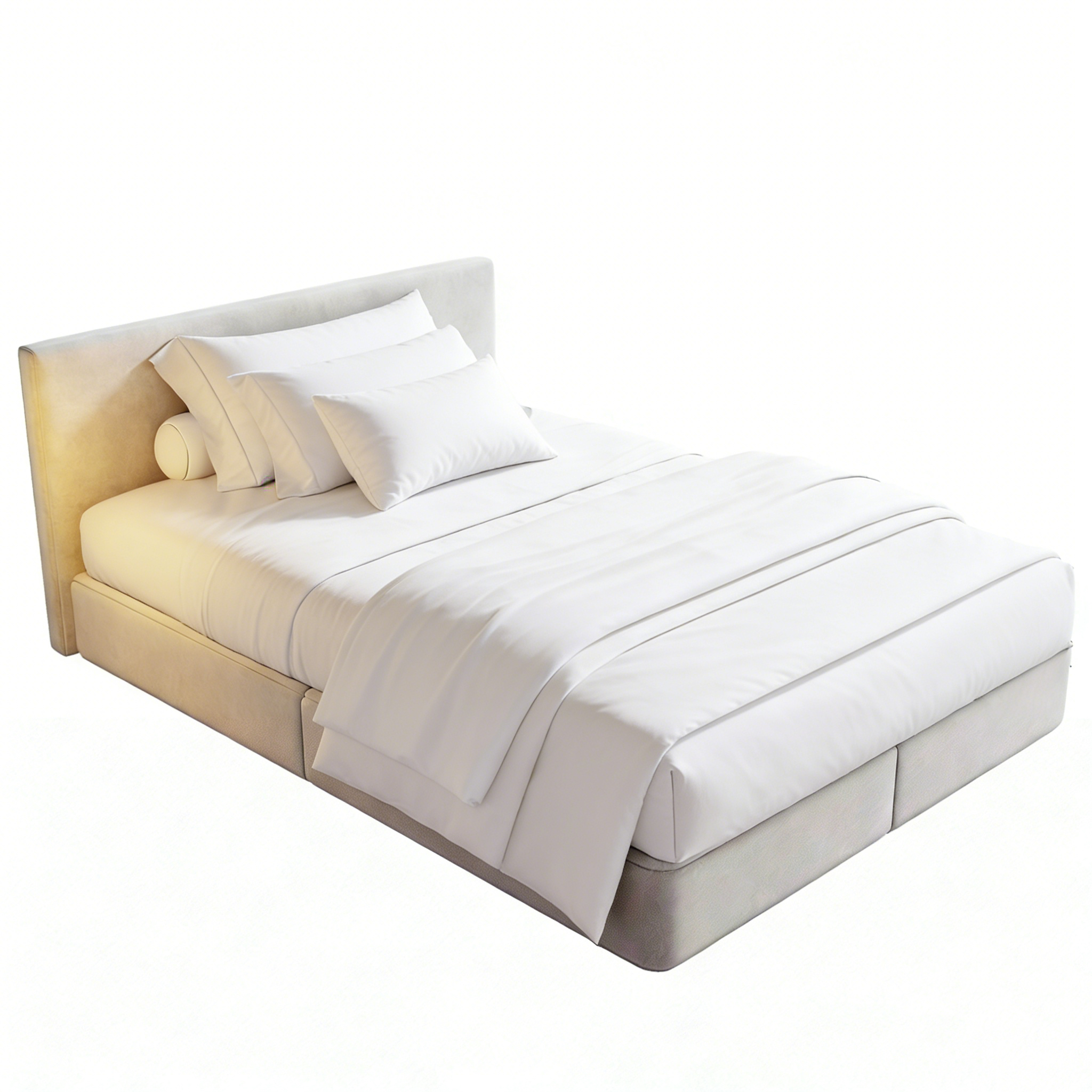 Hotel Queen Size Bed - Upholstered Headboard with Storage Base | Modern Luxury Hotel Bedroom Furniture B-1016 1