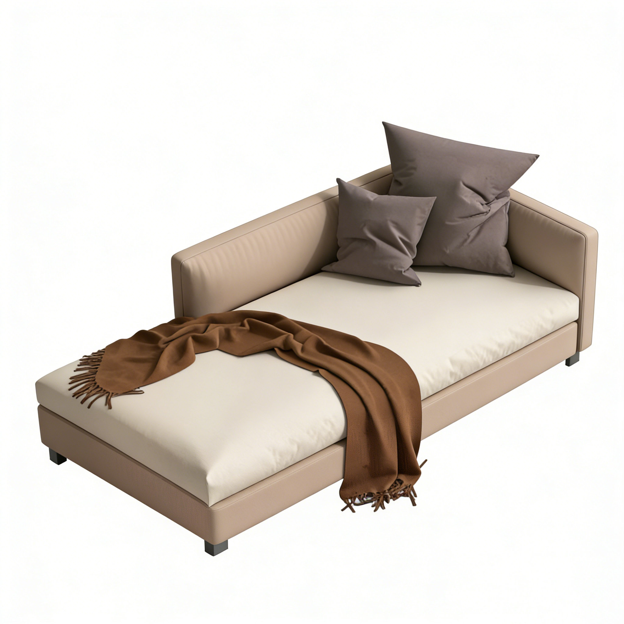 Hotel Chaise Lounge - Leather Upholstery with Metal Legs | Modern Hotel Guest Room Furniture S-1016 1