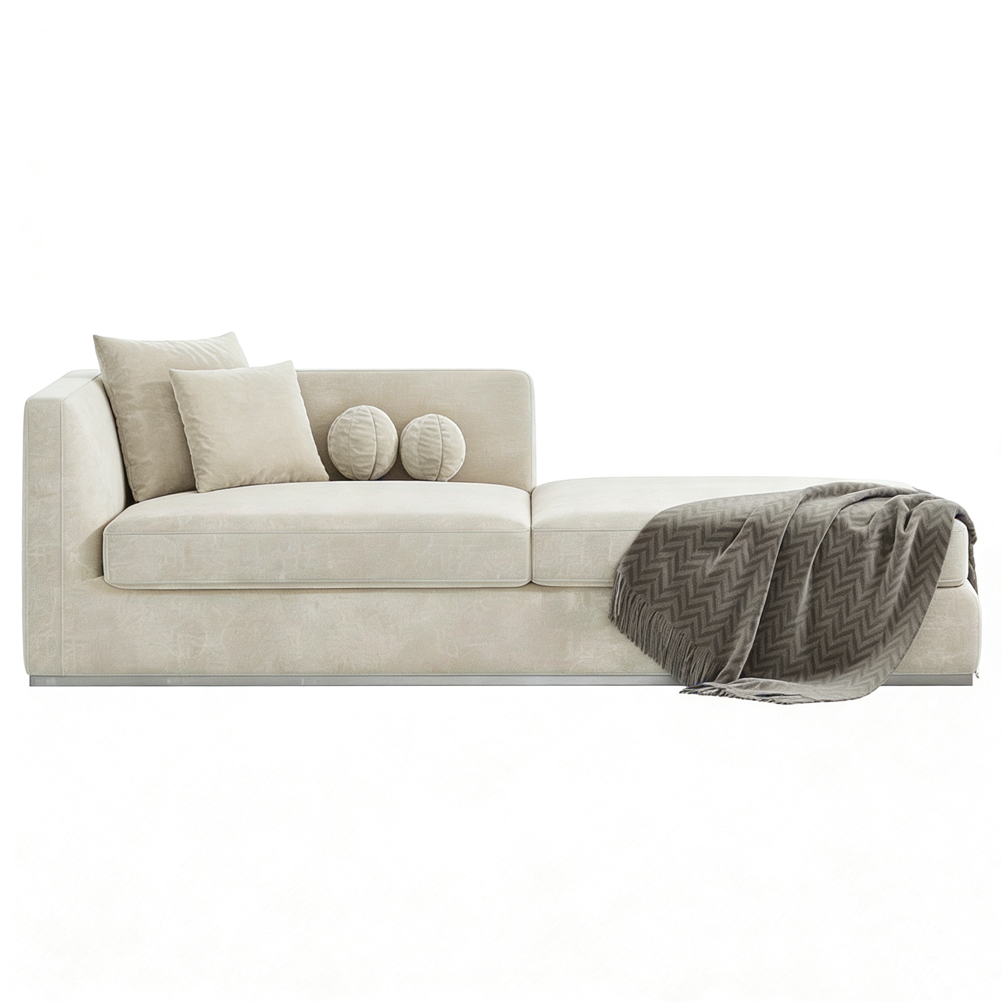 Hotel Chaise Lounge Sofa - Velvet Upholstery with Metal Base | Modern Hotel Guest Room Leisure Furniture S-1017 1