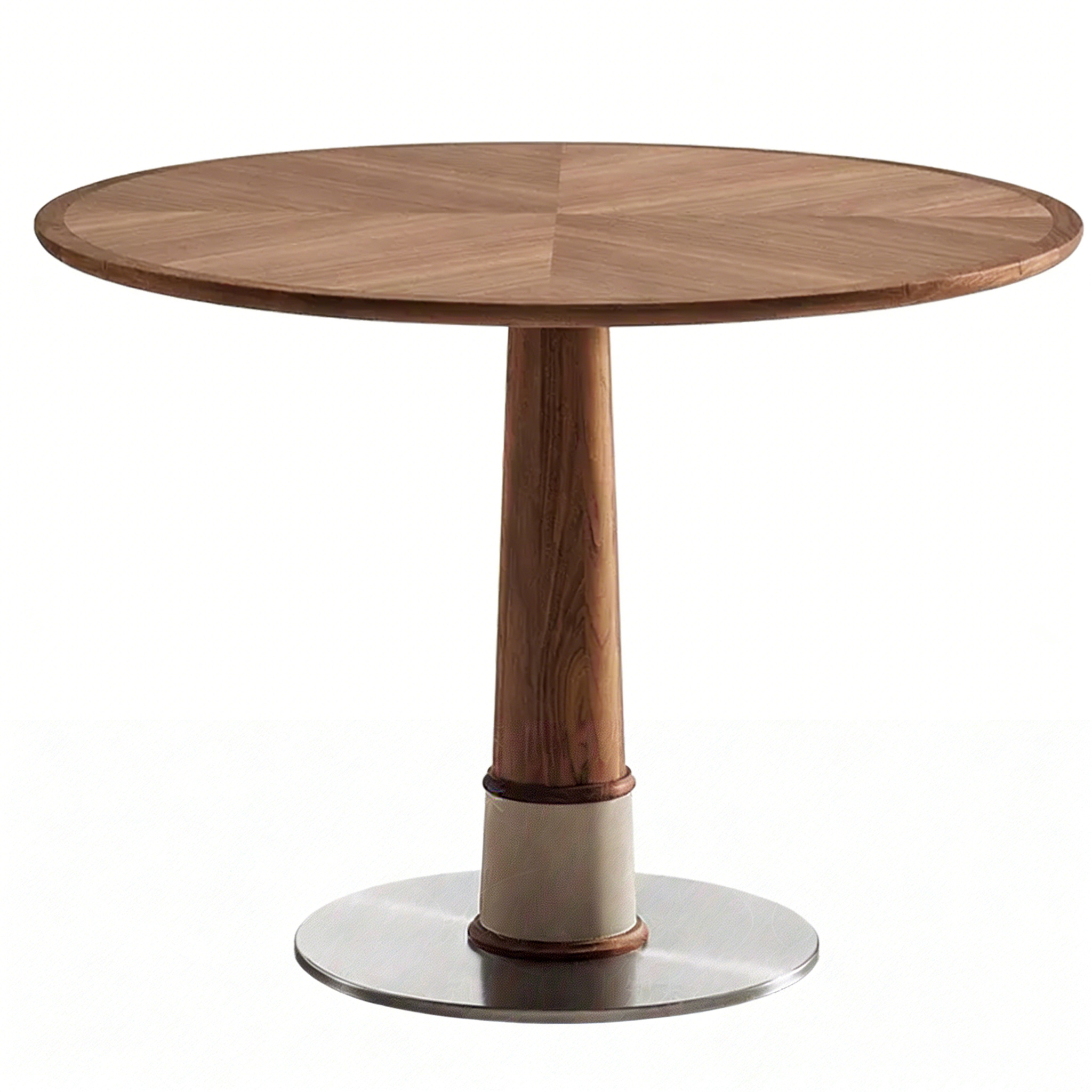 Hotel Round Dining Table - Solid Wood Top with Stainless Steel Base | Modern Restaurant & Cafe Seating Furniture T-1017 1