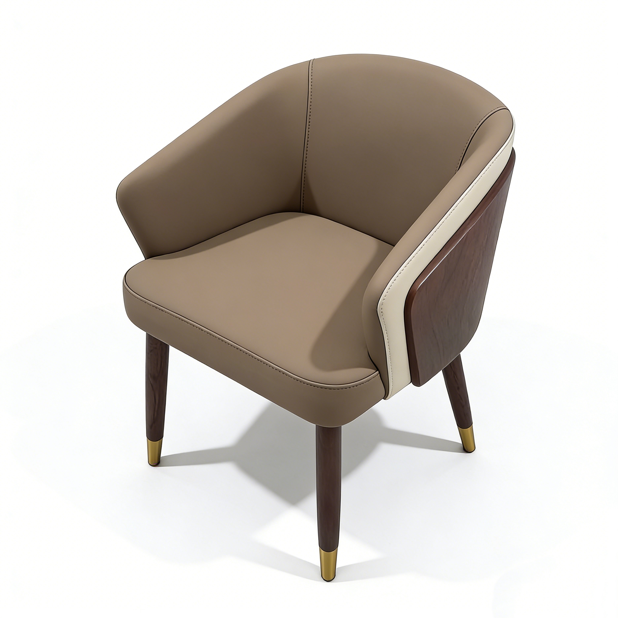 Hotel Dining Chair - Leather Upholstery with Wood Legs | Modern Restaurant & Cafe Seating Furniture D-1016 1