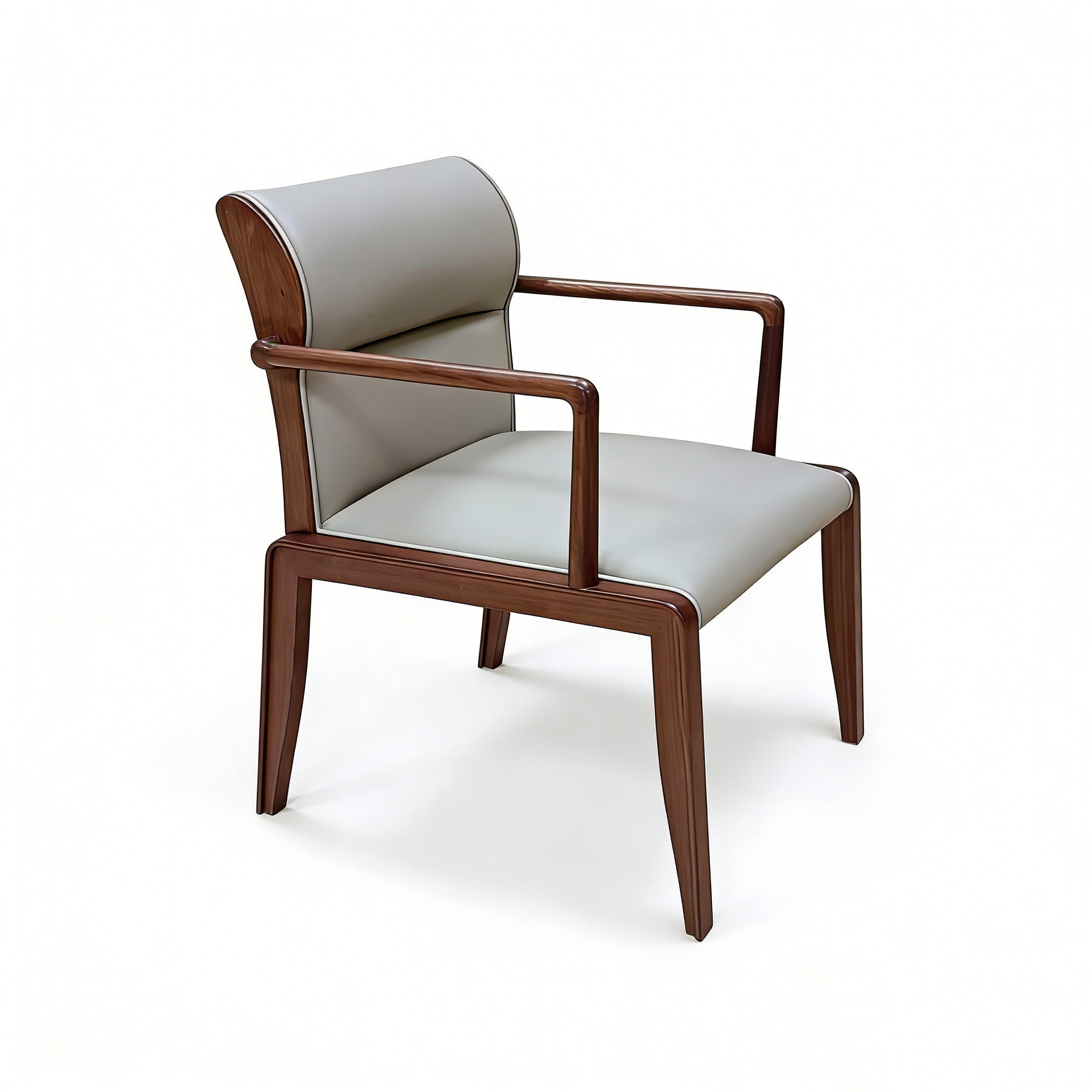 Hotel Dining Chair - Solid Wood Frame with Leather Upholstery | Modern Restaurant & Cafe Seating Furniture D-1018 1
