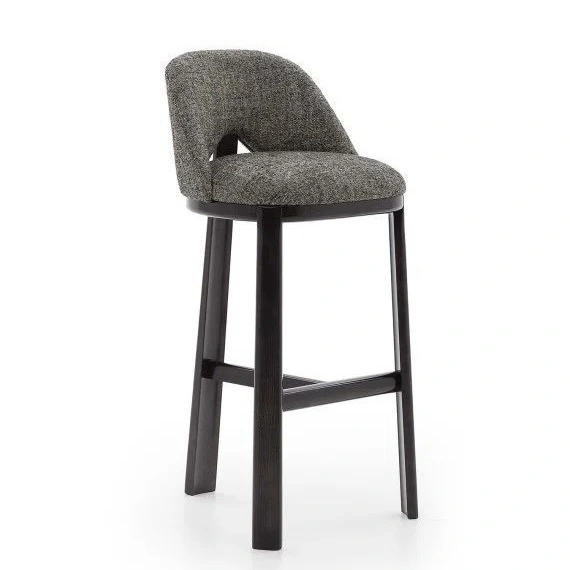 Hotel Bar Stool - Fabric Upholstery with Solid Wood Frame | Modern Restaurant & Lounge Seating Furniture E-1017 1