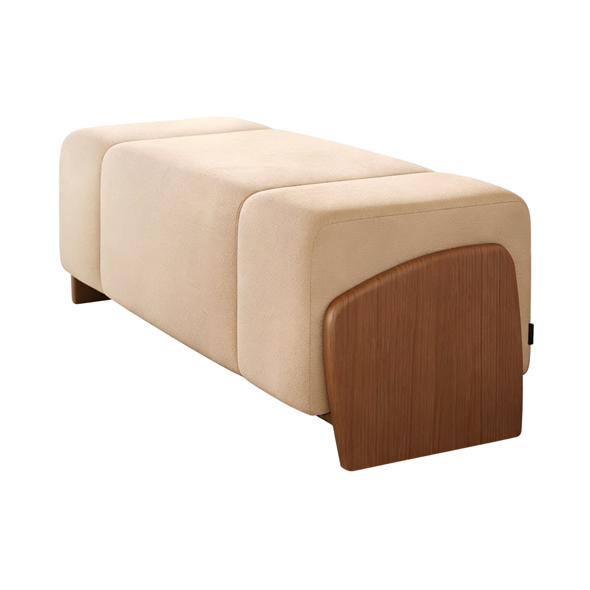 Hotel Bed-end Bench - Fabric Upholstery with Wood Accents | Modern Bedroom Lounge Seating Furniture F-1017 1