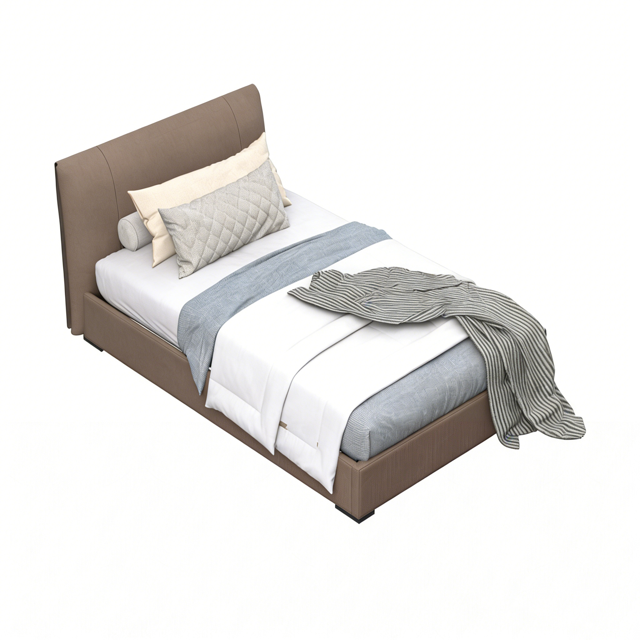 Hotel Single Bed - Upholstered Platform Bed with Storage | Modern Guest Room Bedroom Furniture B-1020 1