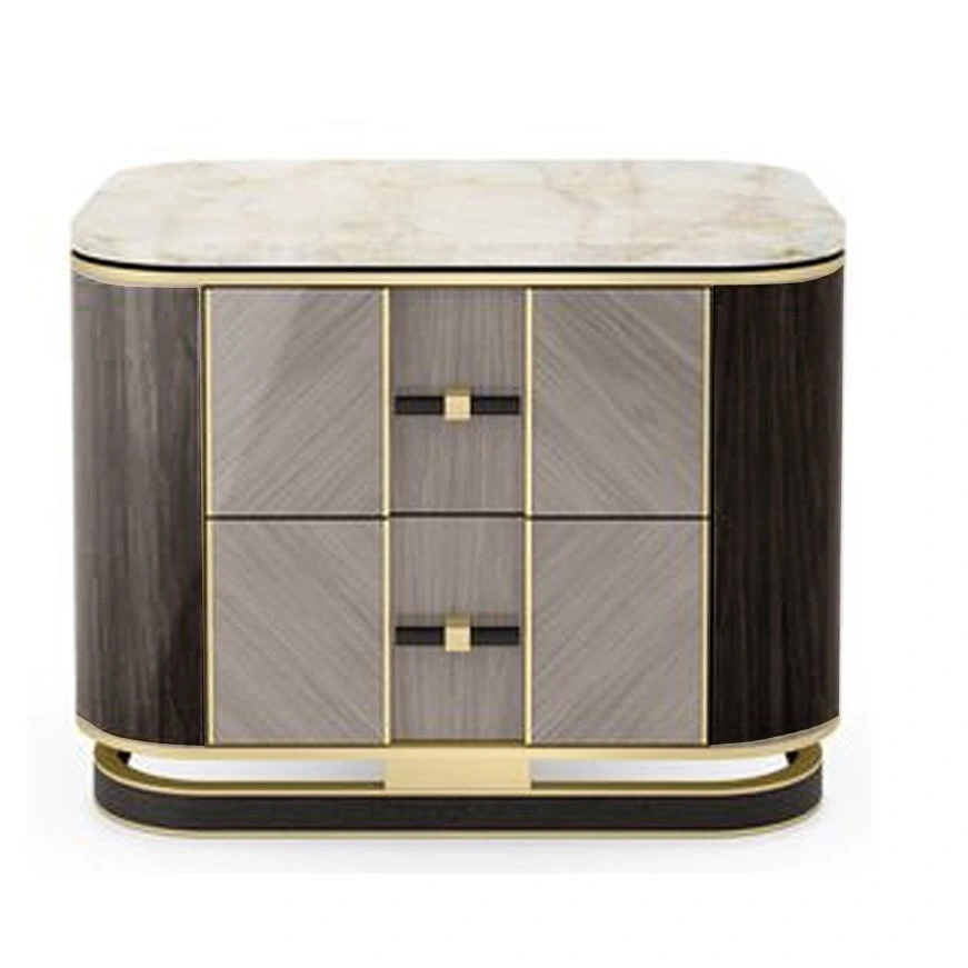 Hotel Bedside Table - Dark Wood Finish with Drawer & Open Shelf | Modern Bedroom Guest Room Furniture A-1020 1