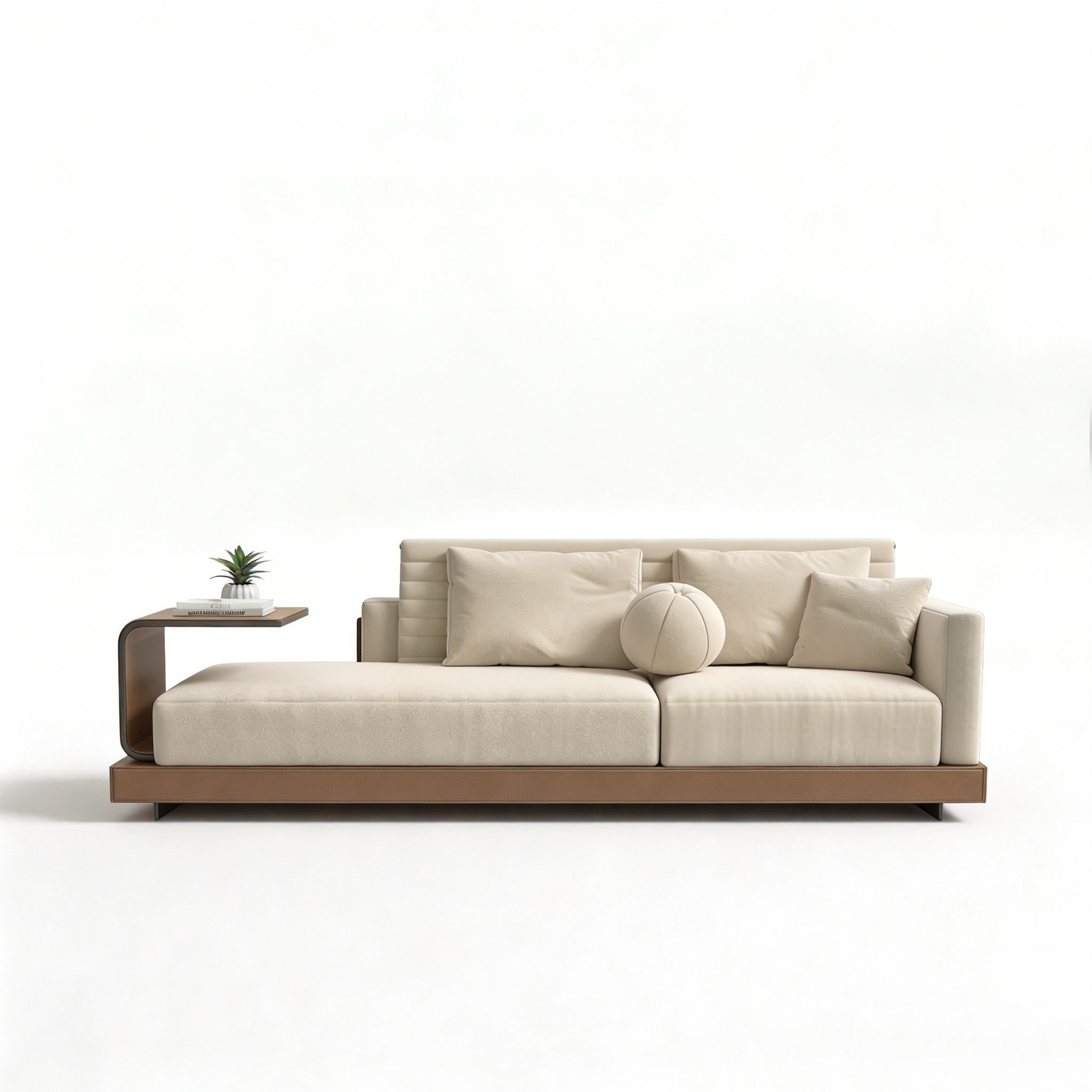 Hotel Chaise Lounge Sofa - Fabric Upholstery with Wood Base | Modern Lobby & Lounge Seating Furniture S-1019 1