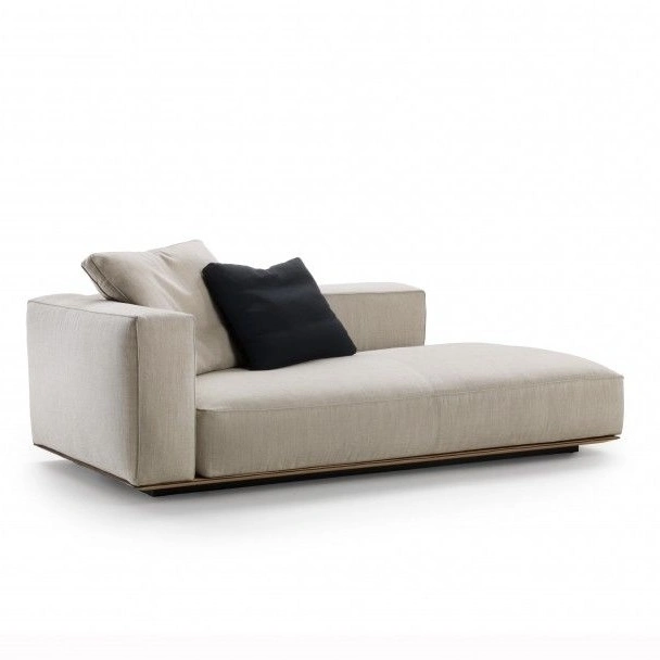 Hotel Chaise Lounge Sofa - Fabric Upholstery with Wood Base | Modern Lobby & Lounge Seating Furniture S-1020 1