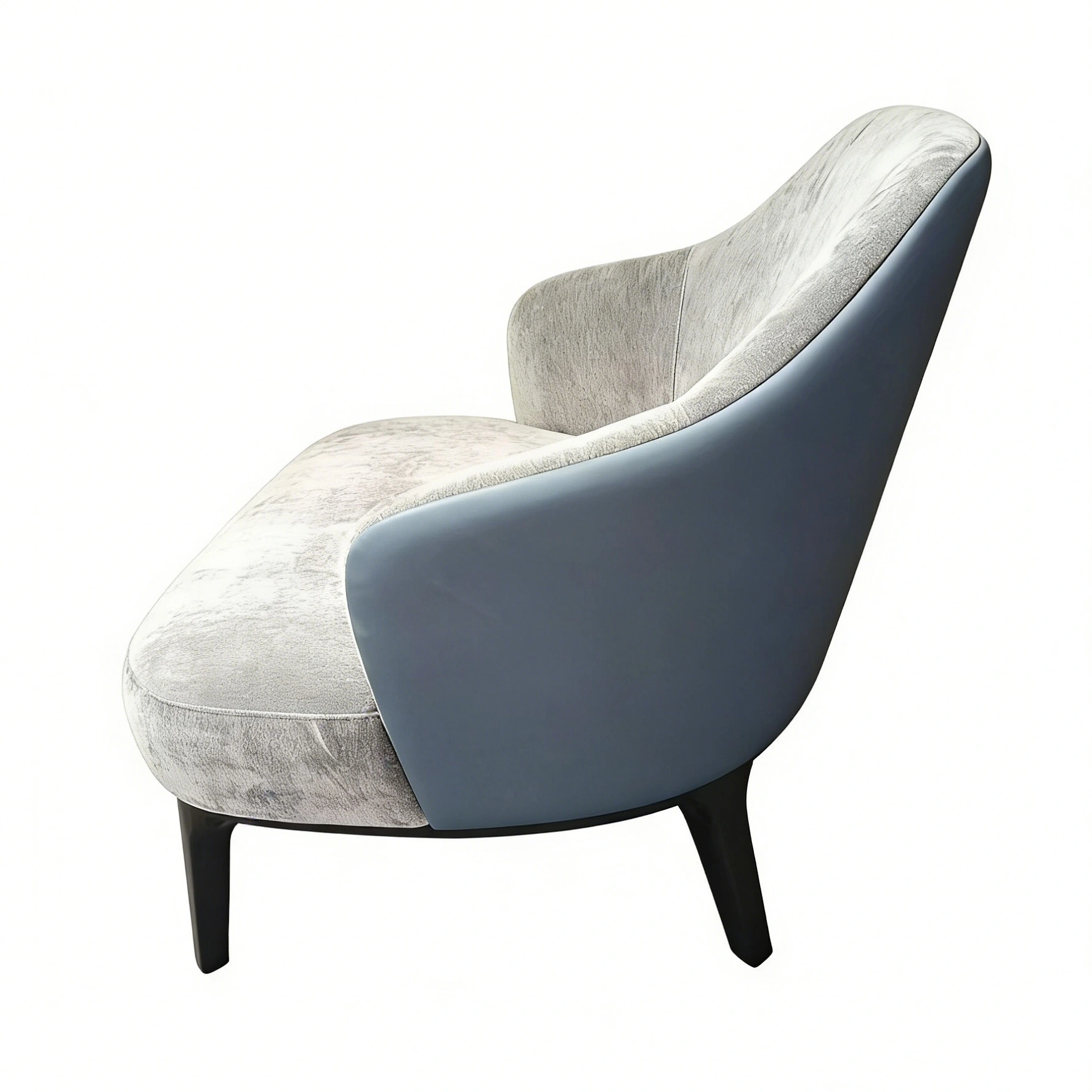 Hotel Lounge Chair - Velvet & Leatherette Upholstery with Wood Legs | Modern Lounge Seating Furniture L-1020 1