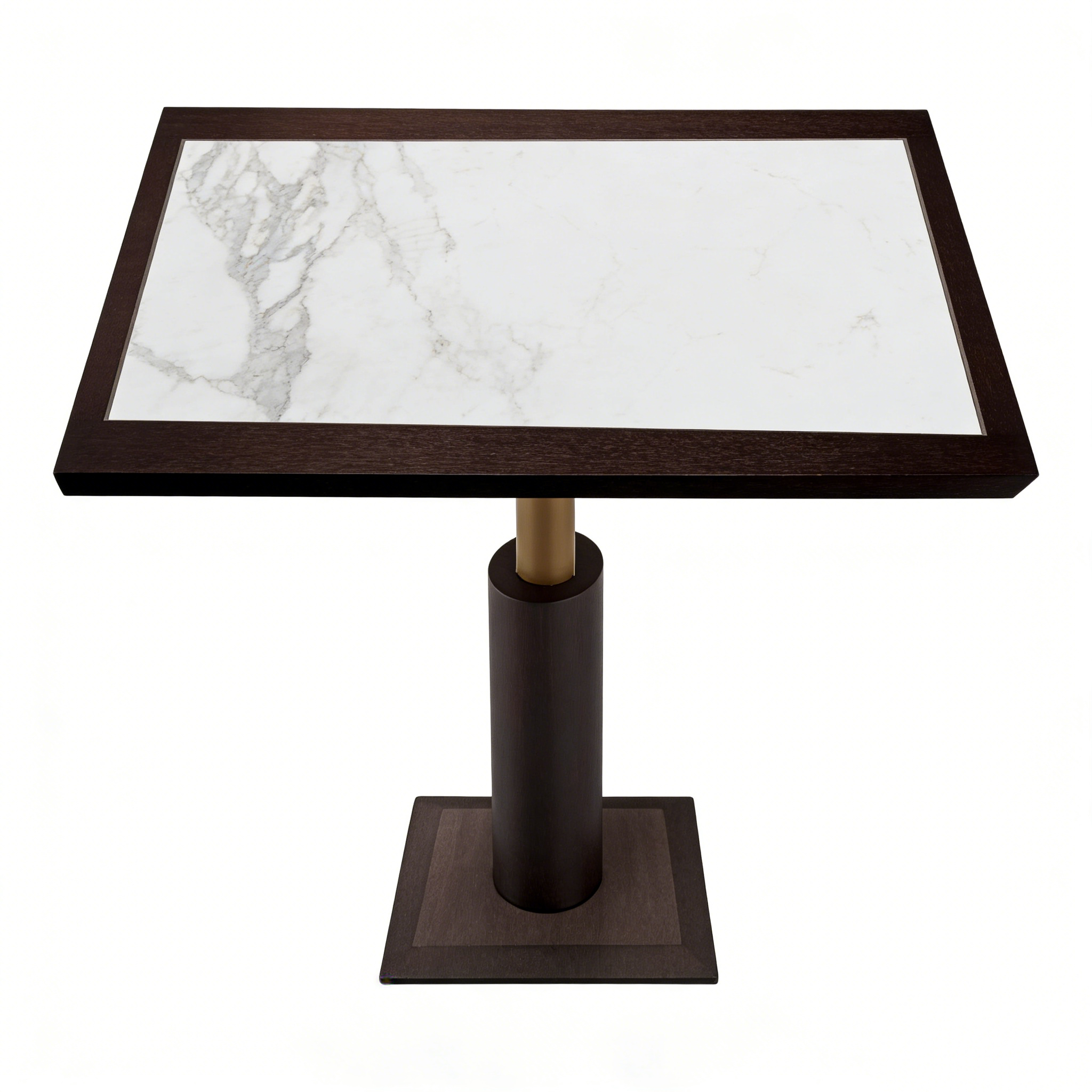 Hotel Dining Table - Marble Effect Top with Wood Base | Modern Hotel Bar & Lounge Furniture D-1019 1