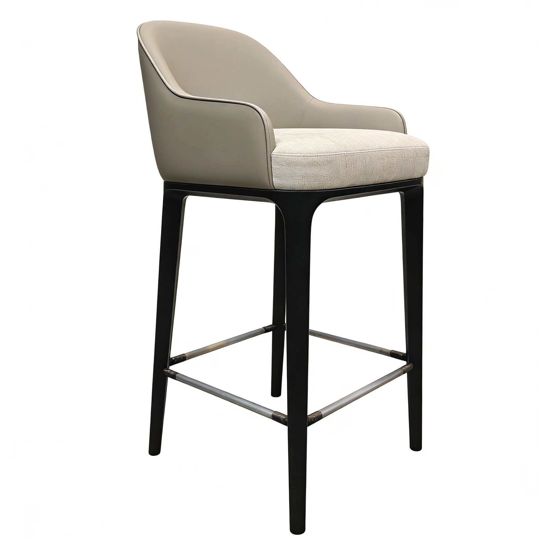 Hotel Bar Stool - Upholstered Seat with Metal Footrest | Modern Restaurant & Lounge Seating Furniture E-1019 1