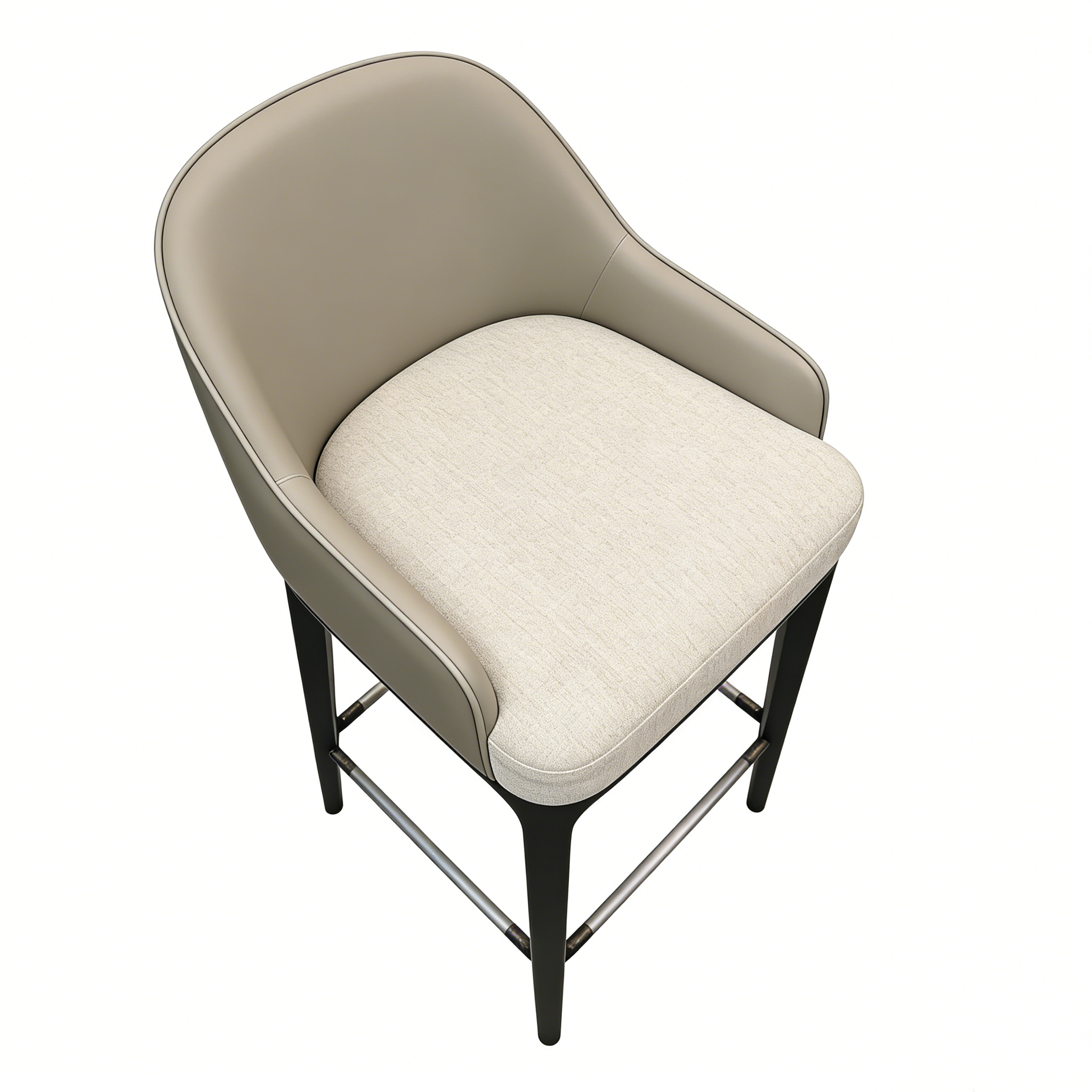 Hotel Bar Stool - Upholstered Seat with Metal Footrest | Modern ...