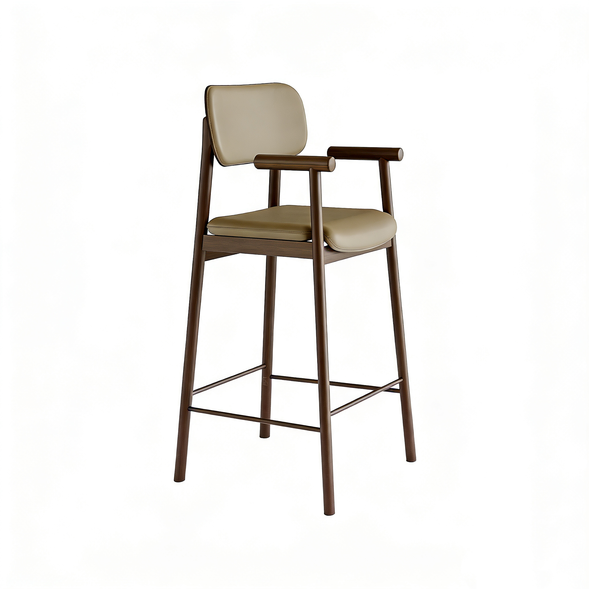 Hotel Bar Stool - Upholstered Seat with Metal Footrest | Modern Restaurant & Lounge Seating Furniture E-1020 1