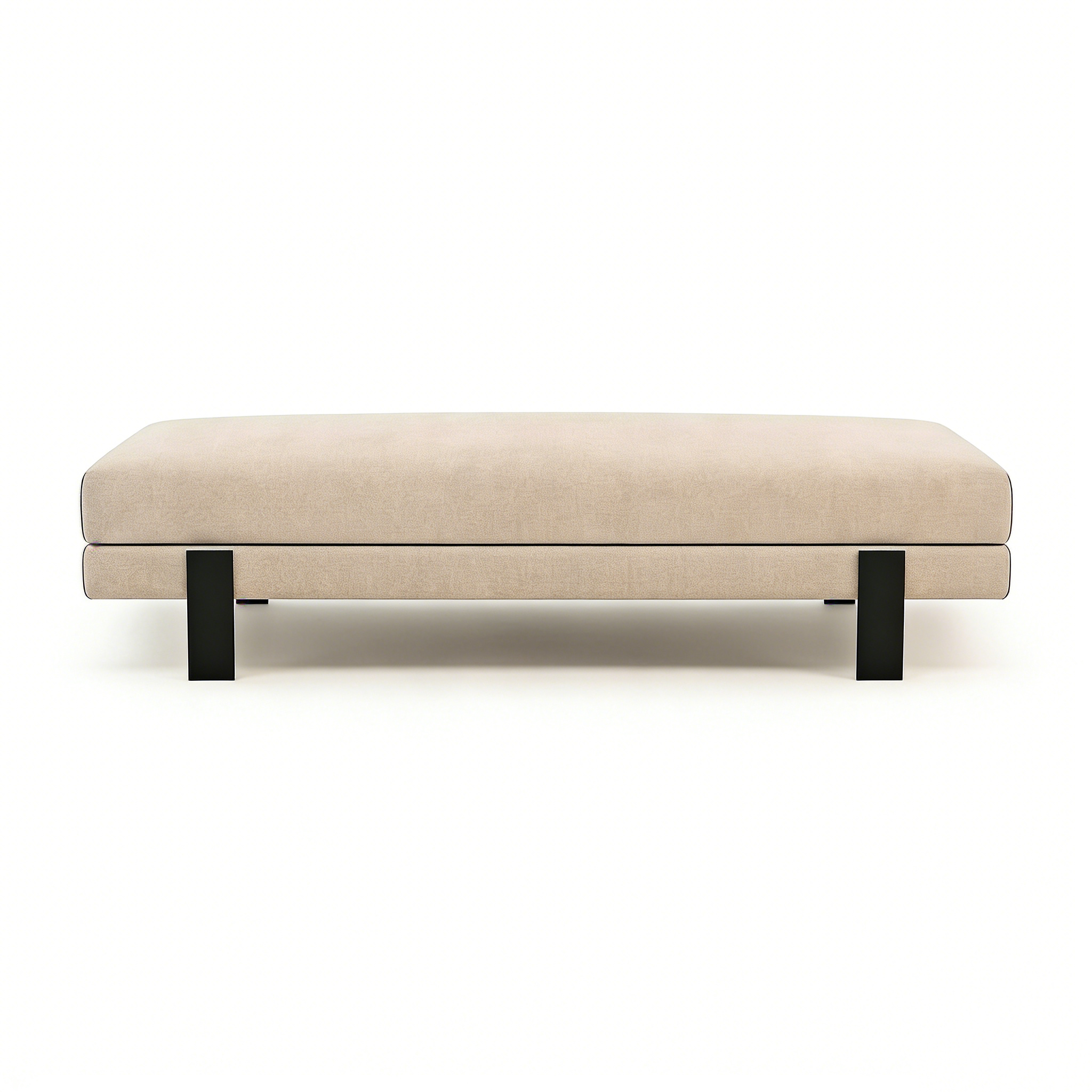 Hotel Bed-end Bench - Upholstered Fabric with Metal Legs | Modern Guest Room Ottoman & Accent Furniture F-1020 1