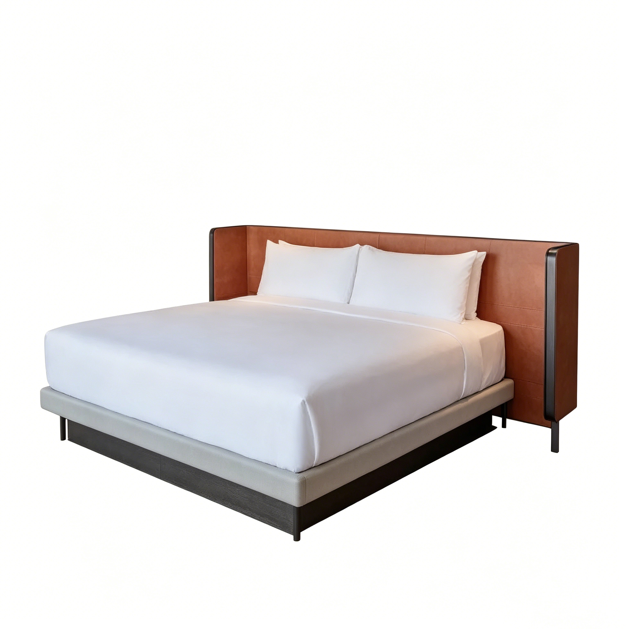 Hotel Upholstered Bed - Oversized Wingback Headboard | Luxury Guest Room Bedroom Furniture B-1024 1