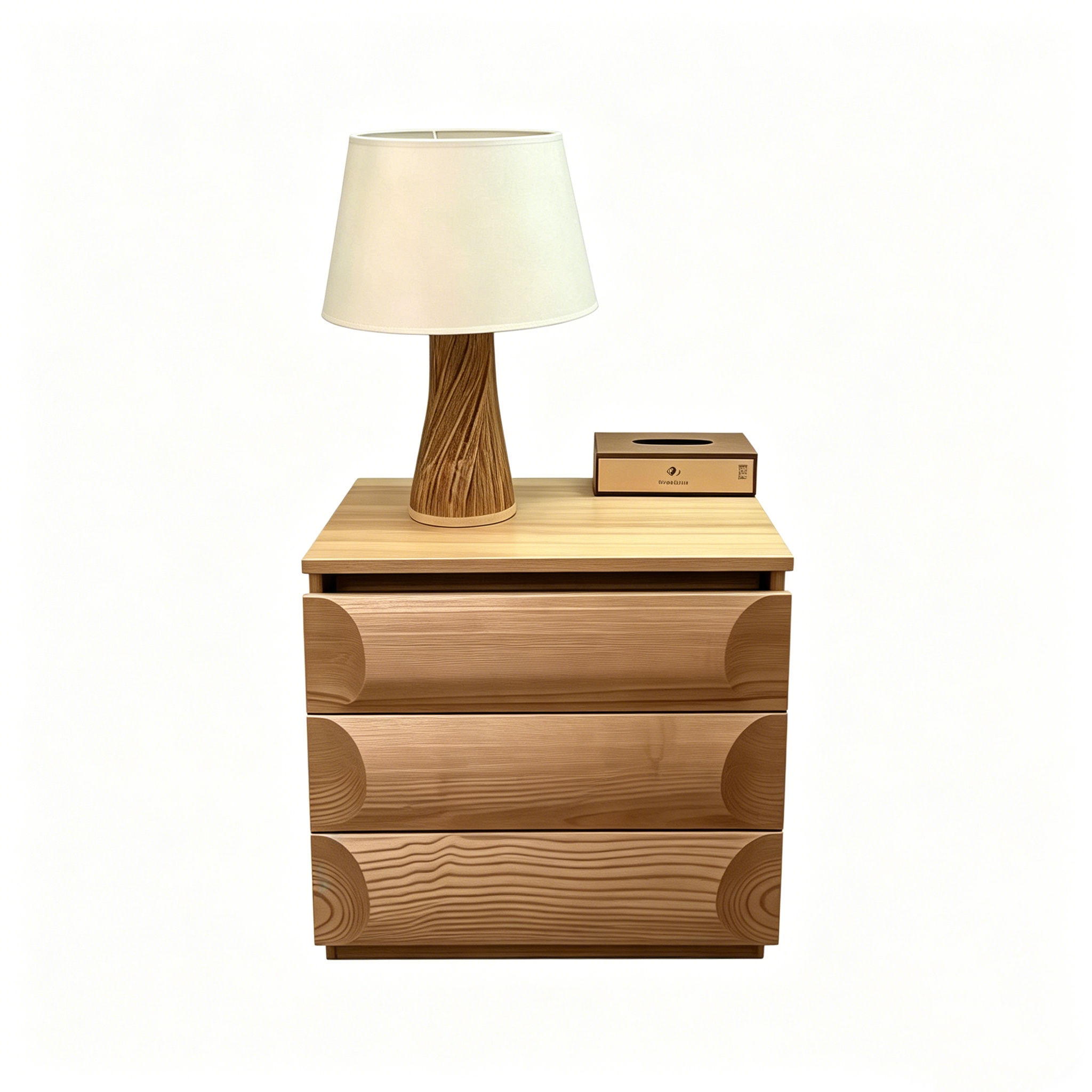 Hotel Bedside Table - Solid Wood 3-Drawer Nightstand | Modern Guest Room Storage Furniture A-1022 1